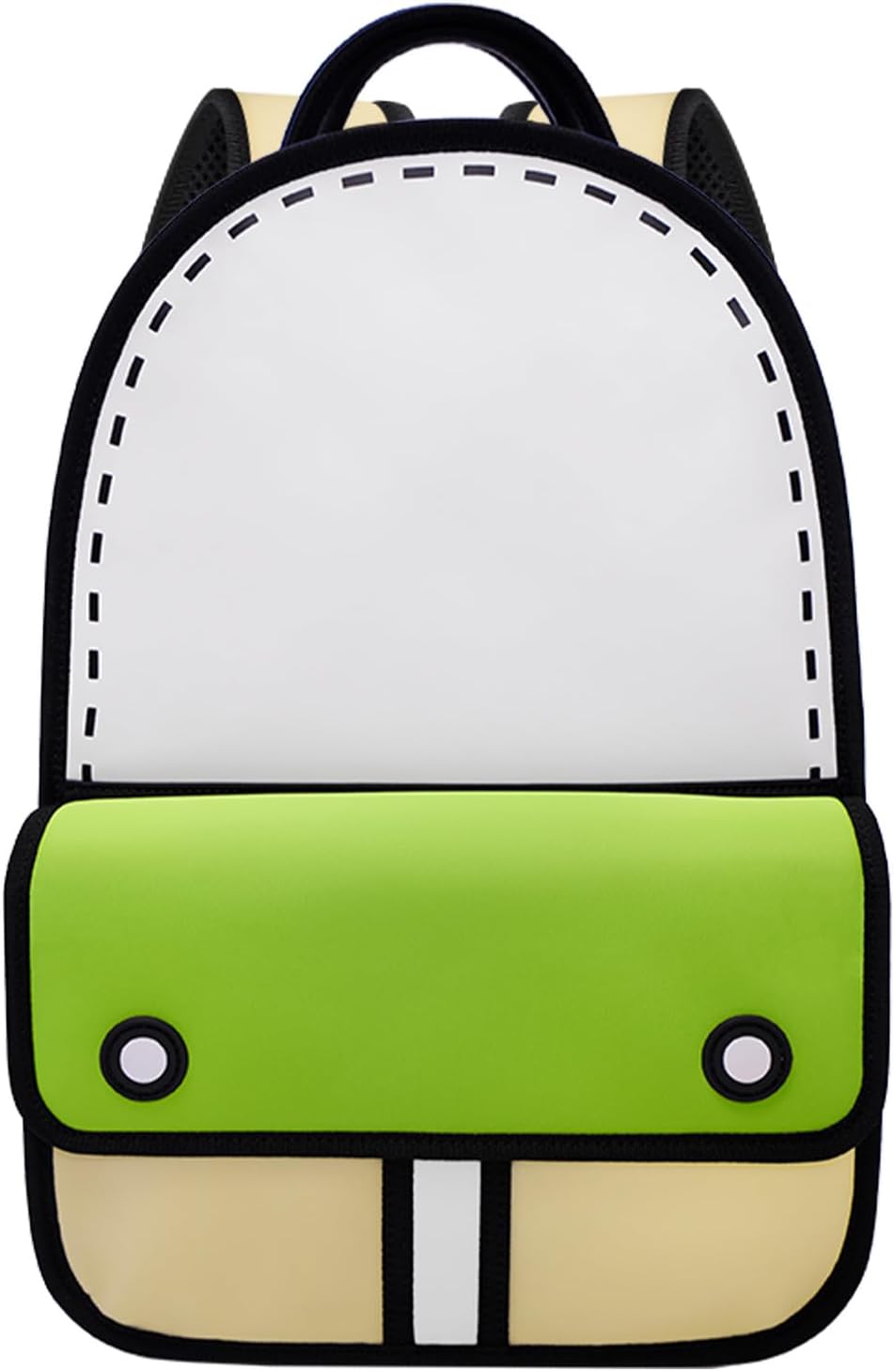 JUMPFROMPAPER Original Cartoon Backpack (3D Adventure), Fun Novelty Backpacks Bags for Adults and Senior Year (Greenery, Meduim - Classic)