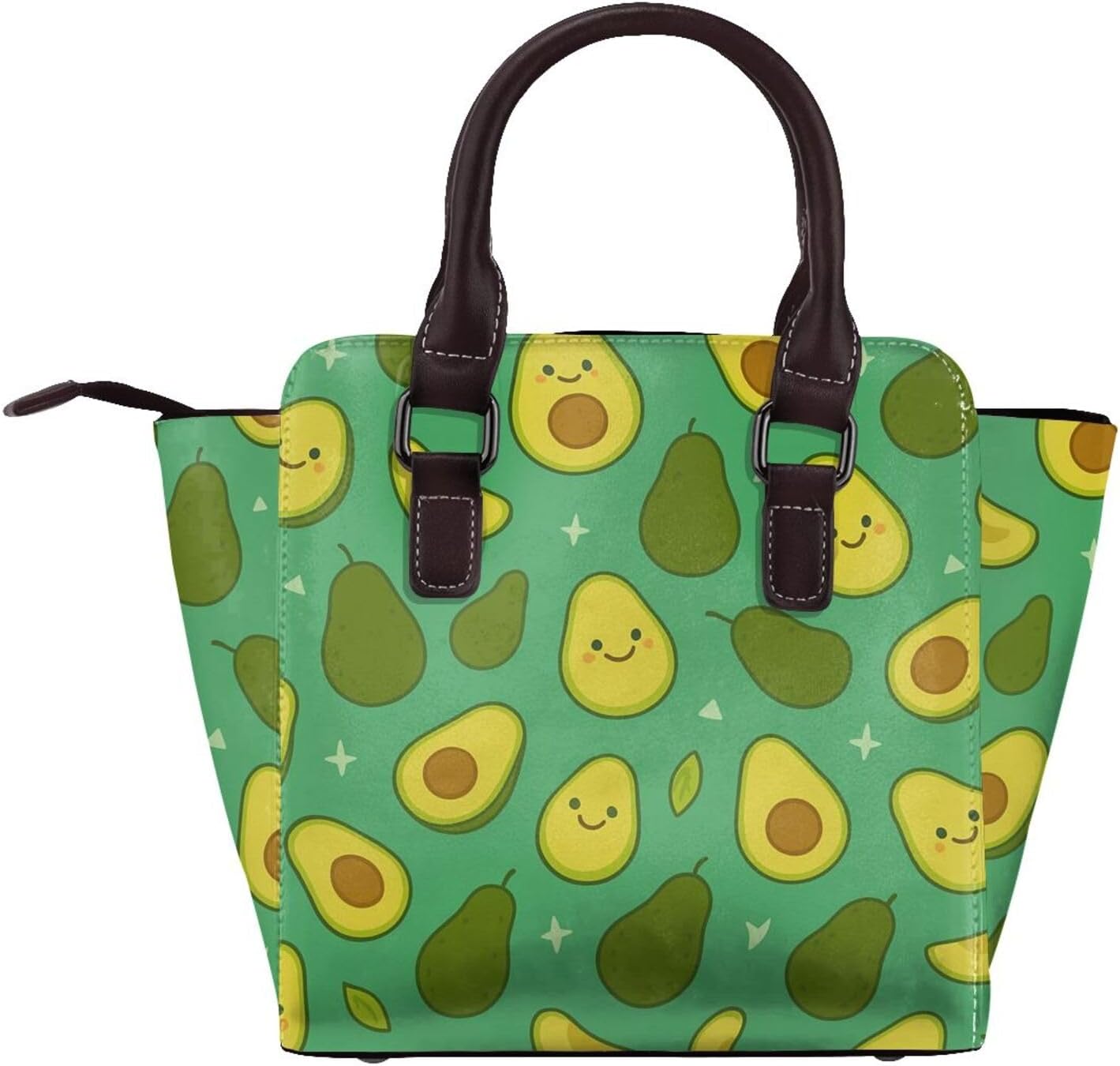 Kawaii Avocados Pu Leather Crossbody Studded Bag, Fashionable Shoulder Handbag With Detachable Shoulder Strap - Image 2