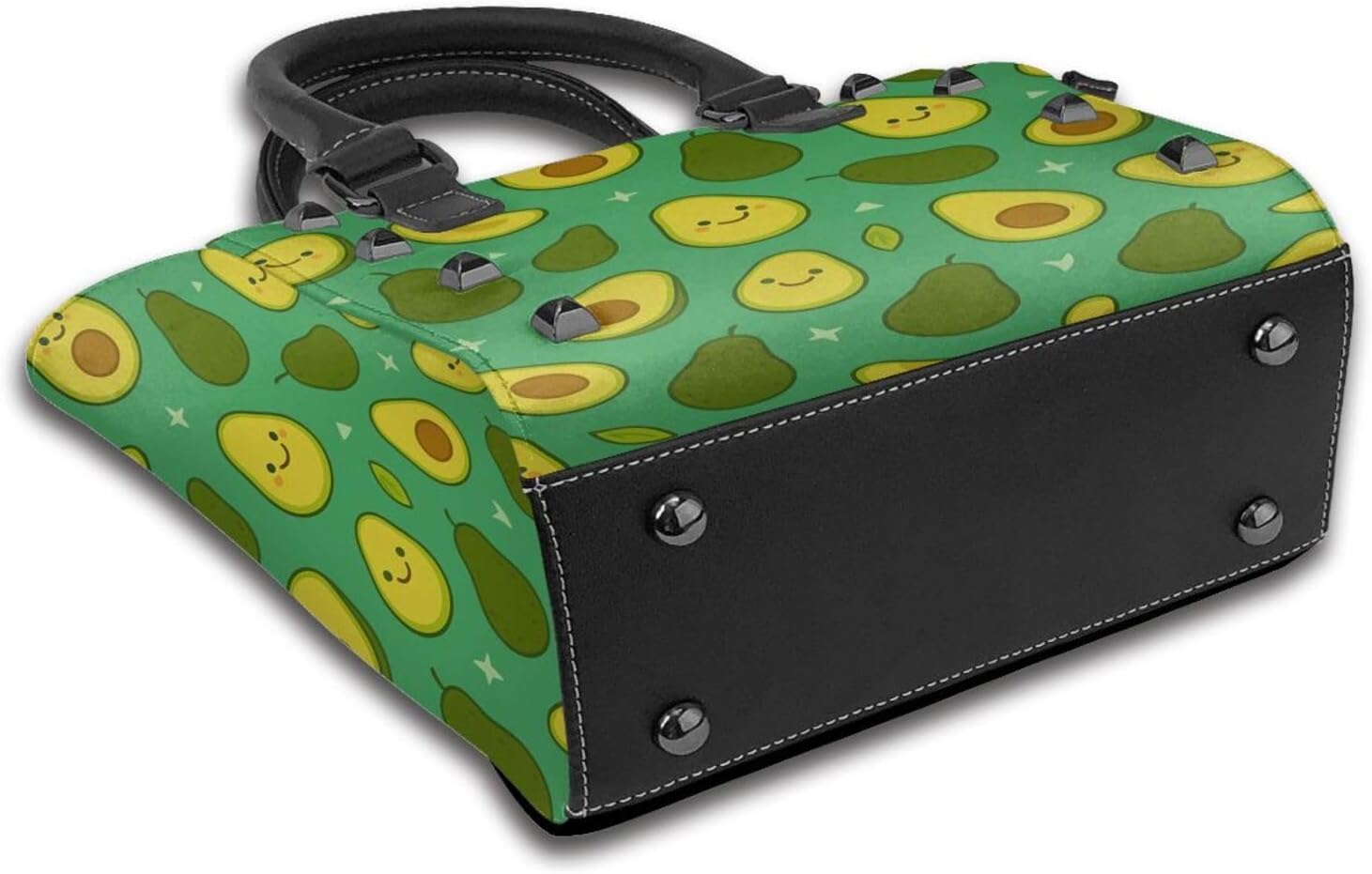 Kawaii Avocados Pu Leather Crossbody Studded Bag, Fashionable Shoulder Handbag With Detachable Shoulder Strap - Image 4