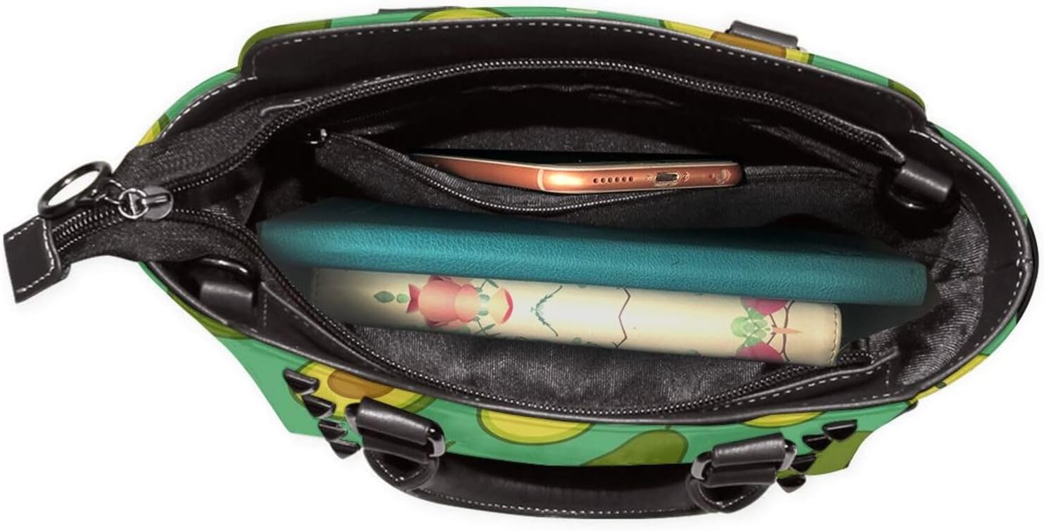 Kawaii Avocados Pu Leather Crossbody Studded Bag, Fashionable Shoulder Handbag With Detachable Shoulder Strap - Image 6