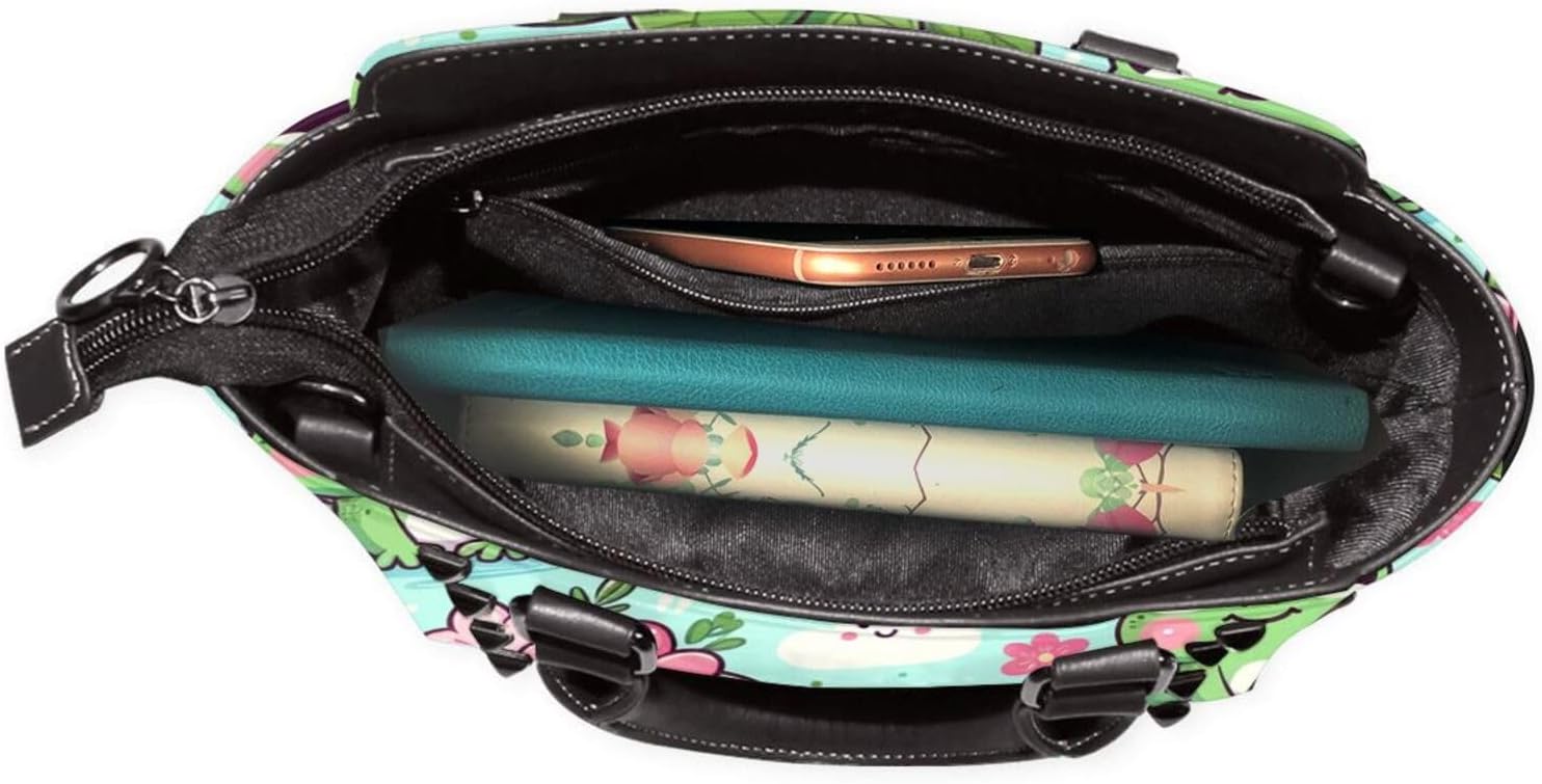 Kawaii-Frog-Flowers Pu Leather Crossbody Studded Bag, Fashionable Shoulder Handbag With Detachable Shoulder Strap - Image 6