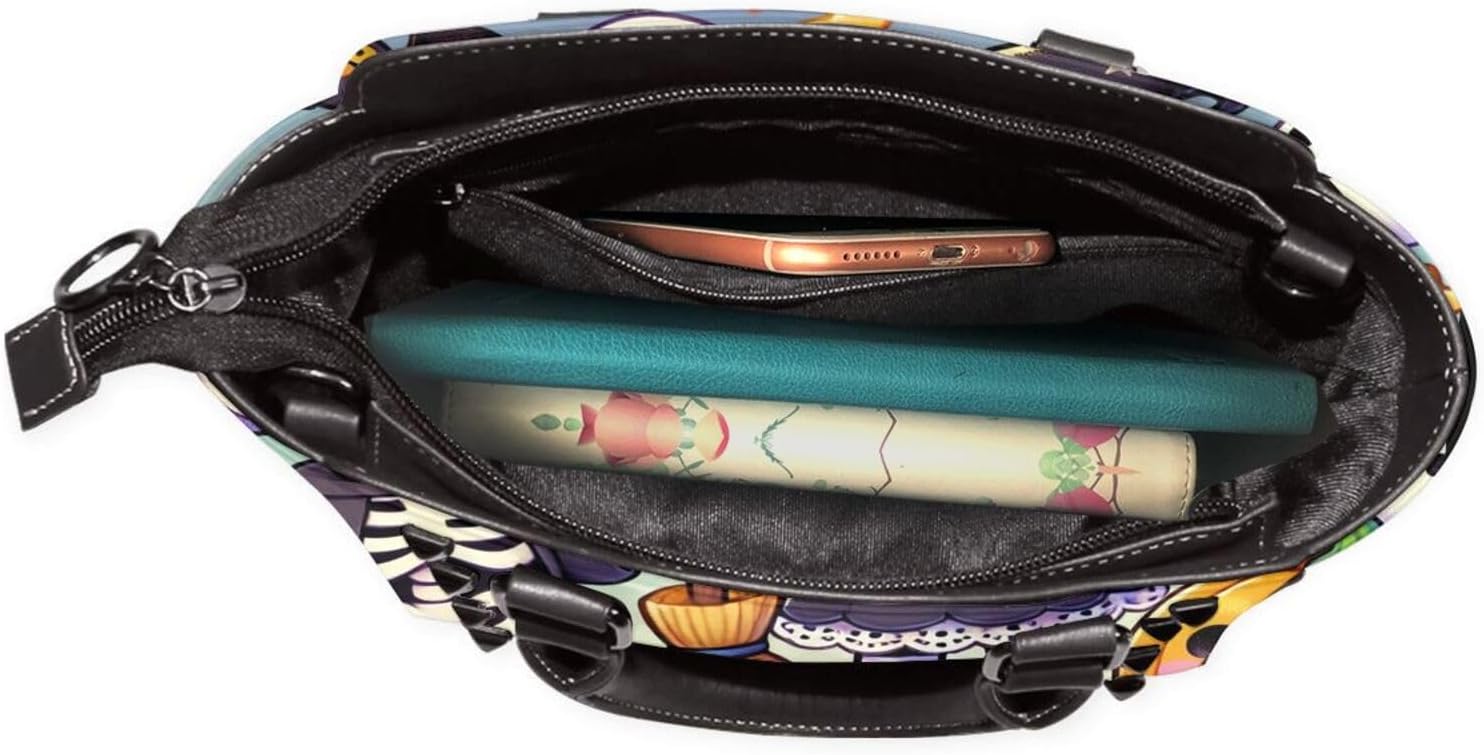 Kawaii-Halloween-Witches-Pumpkins Pu Leather Crossbody Studded Bag, Fashionable Shoulder Handbag With Detachable Shoulder Strap - Image 6