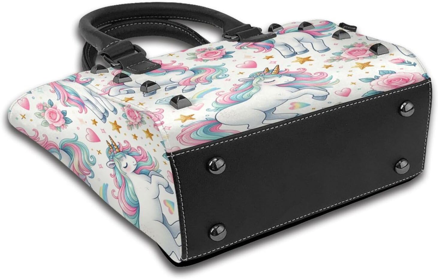 Kawaii-Horse-Twinkling-Stars Pu Leather Crossbody Studded Bag, Fashionable Shoulder Handbag With Detachable Shoulder Strap - Image 4