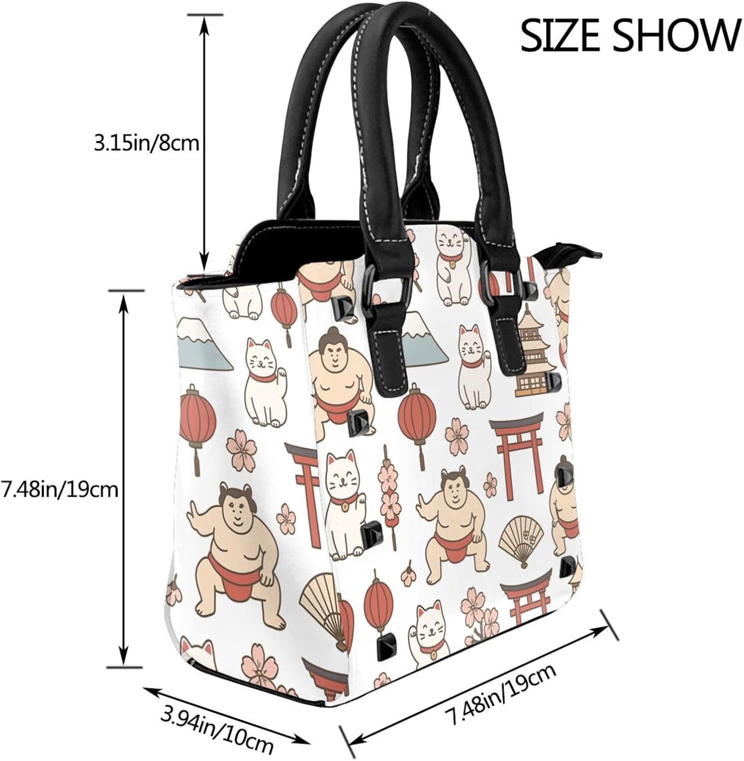 Kawaii Japan Culture Pu Leather Crossbody Studded Bag, Fashionable Shoulder Handbag With Detachable Shoulder Strap - Image 3