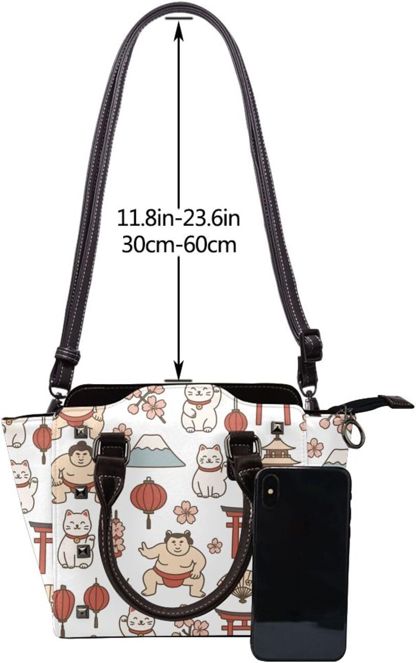 Kawaii Japan Culture Pu Leather Crossbody Studded Bag, Fashionable Shoulder Handbag With Detachable Shoulder Strap - Image 5