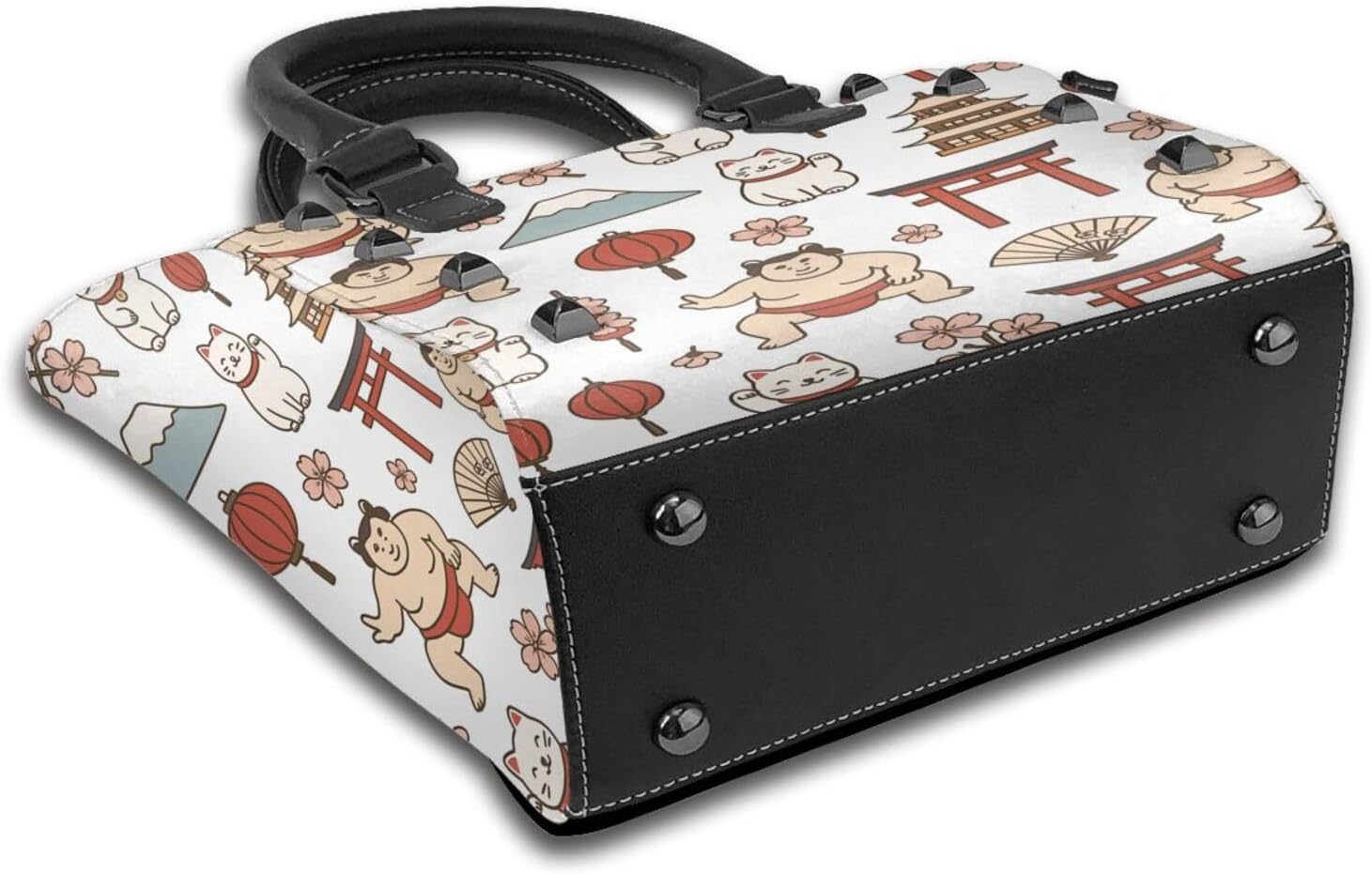 Kawaii Japan Culture Pu Leather Crossbody Studded Bag, Fashionable Shoulder Handbag With Detachable Shoulder Strap - Image 4