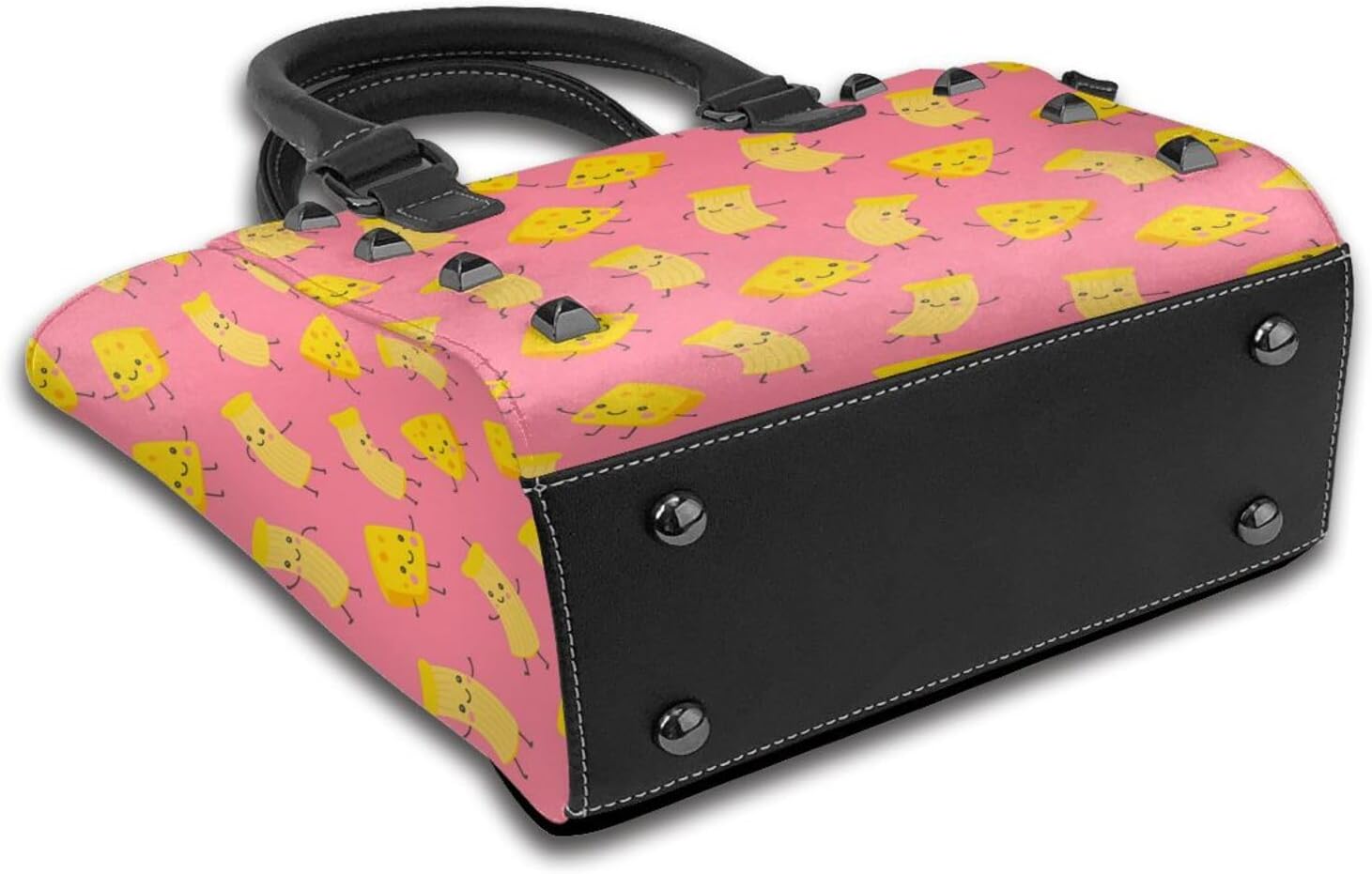 Kawaii Macaron Cheese Pu Leather Crossbody Studded Bag, Fashionable Shoulder Handbag With Detachable Shoulder Strap - Image 4