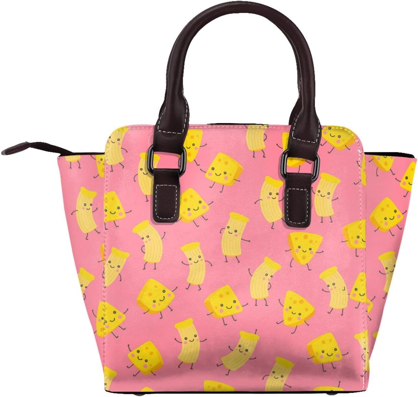 Kawaii Macaron Cheese Pu Leather Crossbody Studded Bag, Fashionable Shoulder Handbag With Detachable Shoulder Strap - Image 2