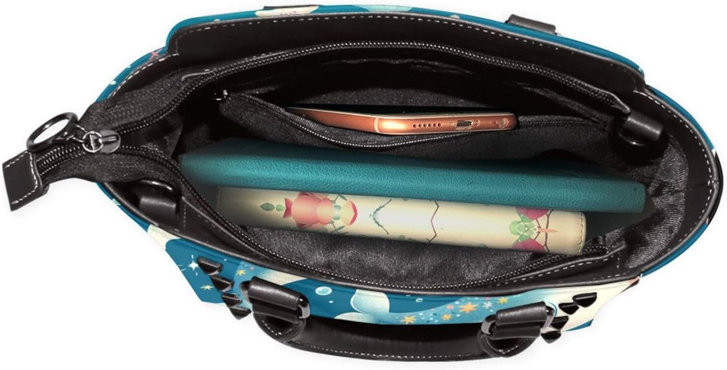 Kawaii-Narwhals Pu Leather Crossbody Studded Bag, Fashionable Shoulder Handbag With Detachable Shoulder Strap - Image 6