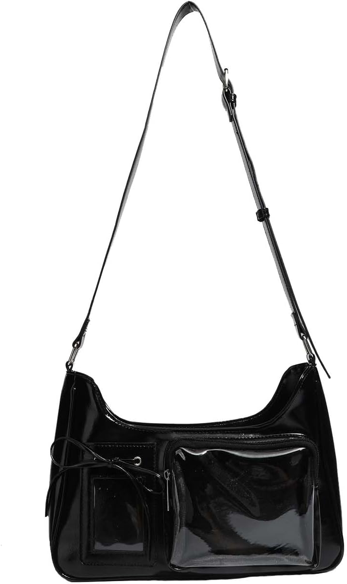 KeAiDMon Y2k Fashion Shoulder Bag Kawaii Lolita Ita Bag Badge Display Bag with Two Transparent Display Windows - Image 13