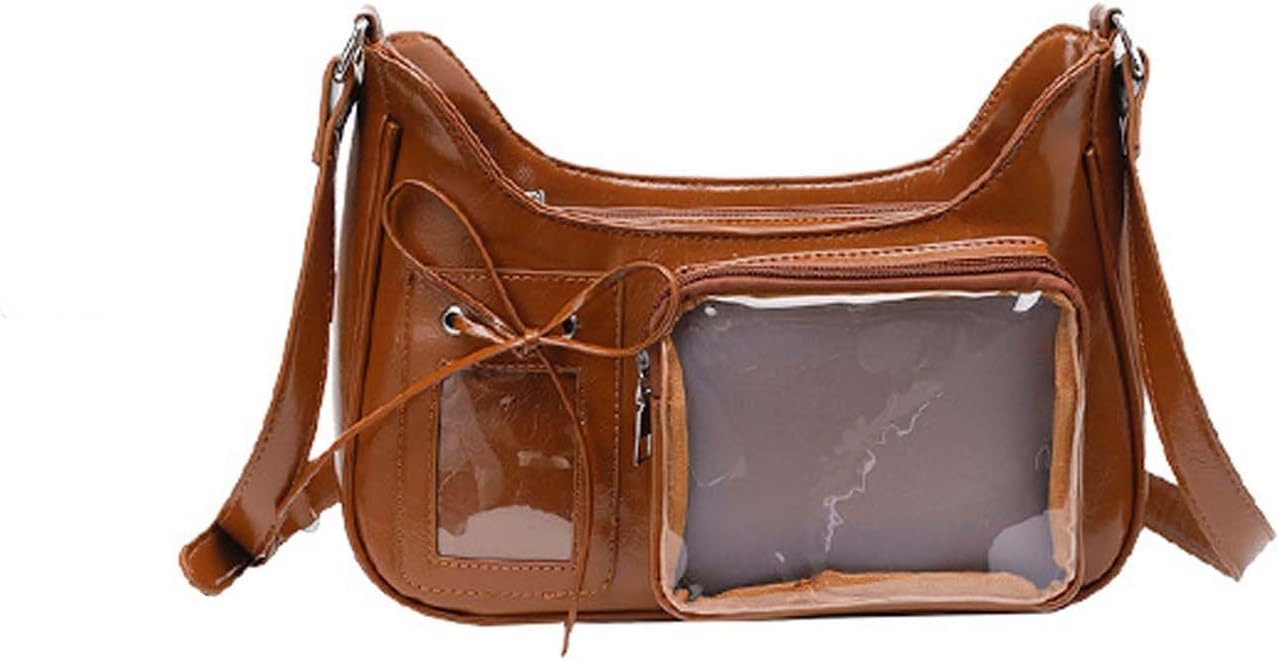 KeAiDMon Y2k Fashion Shoulder Bag Kawaii Lolita Ita Bag Badge Display Bag with Two Transparent Display Windows - Image 11