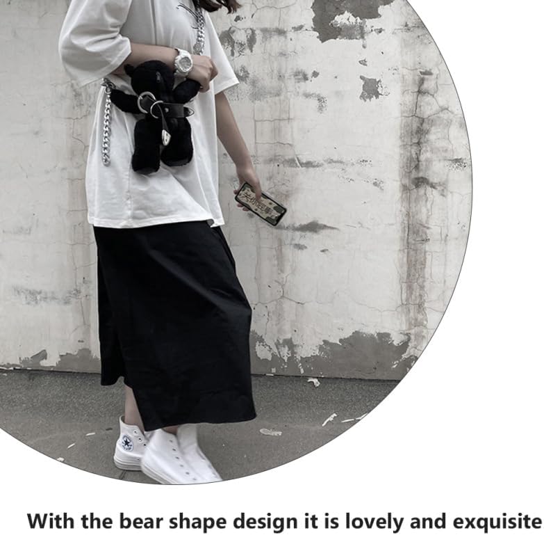 KESYOO Plush Bear Crossbody Bag with Chain for Women Stuffed Animal Purse Teddy Bear Shoulder Bag Tote Bag Gothic Purse - Image 8