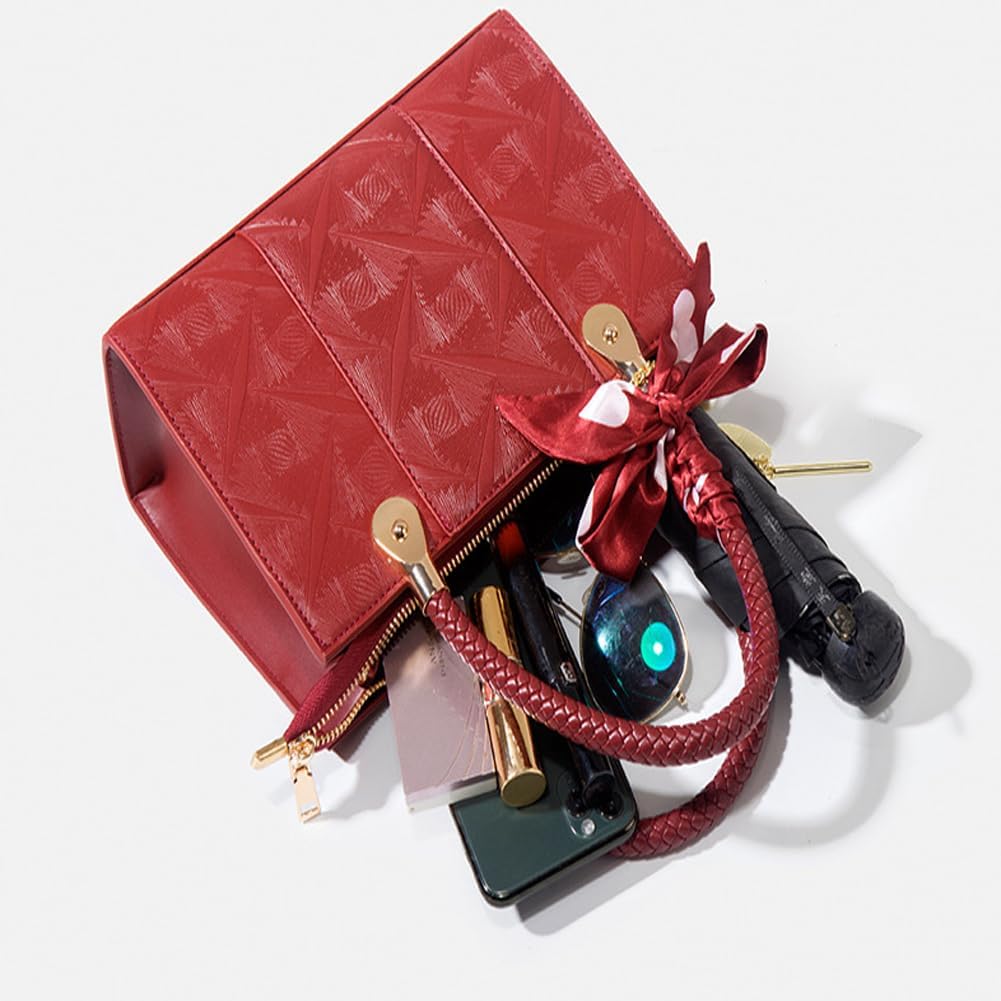 Ladies' handbag red handheld luxury crossbody bag25*9 * 17cm - Image 5