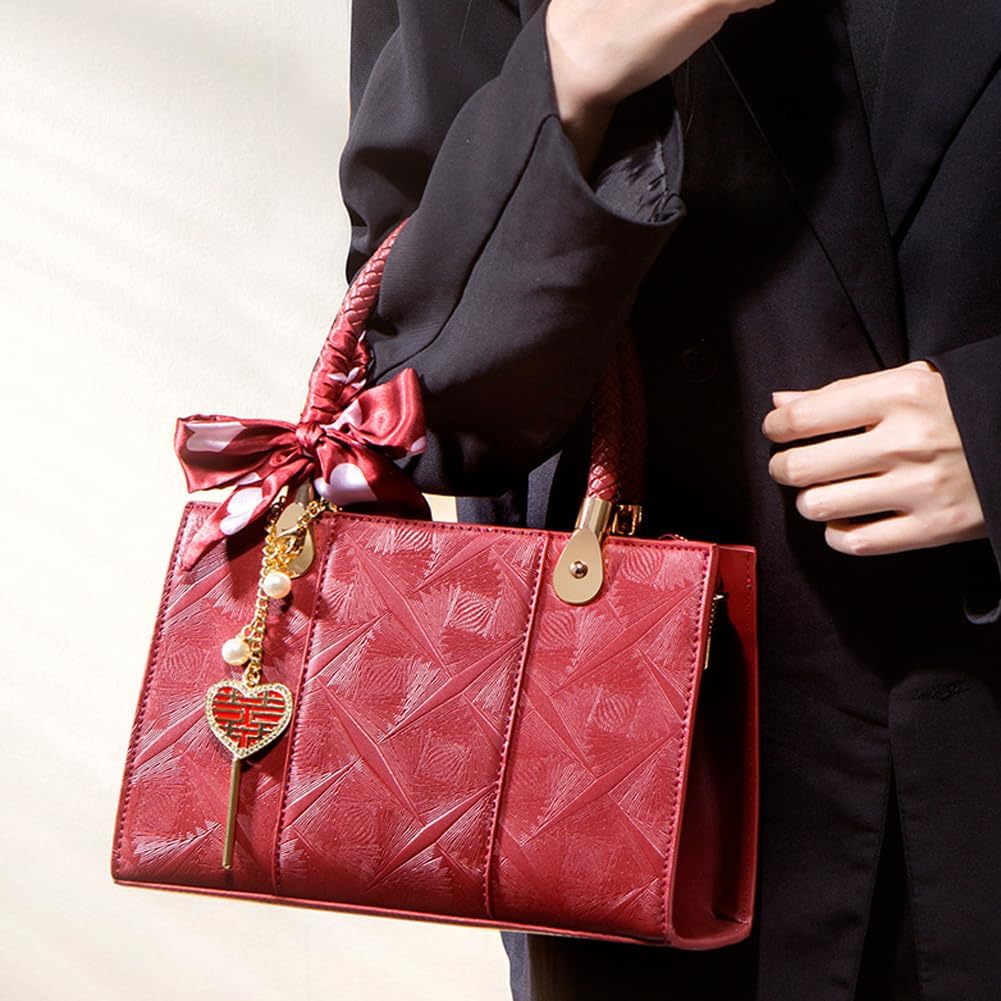 Ladies' handbag red handheld luxury crossbody bag25*9 * 17cm - Image 2