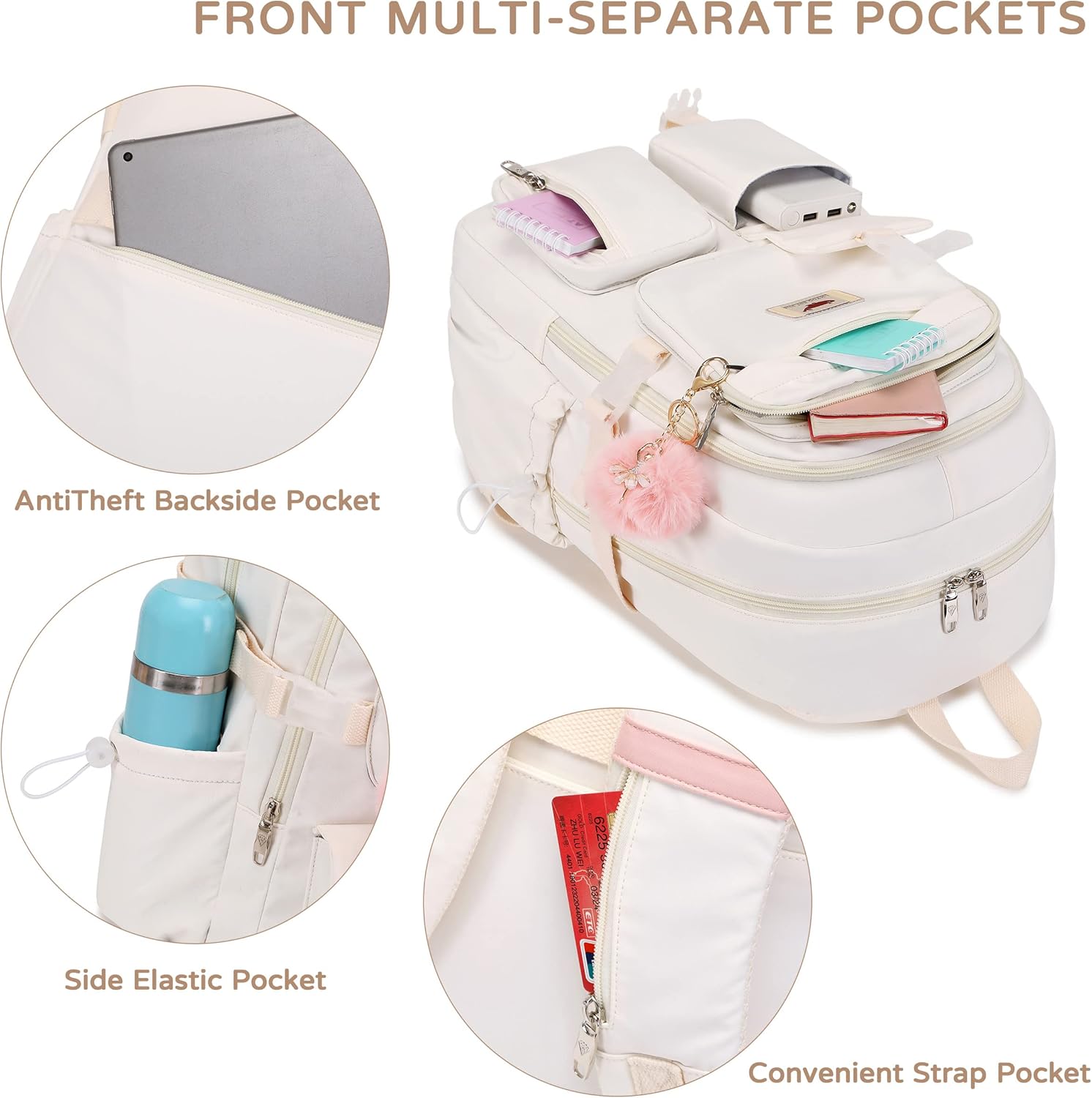 Laptop Backpacks 16 Inch School Bag Elementary College Backpack Daypack Kawaii Bookbags - Image 4