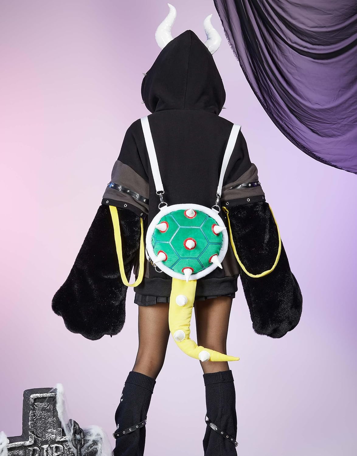 miccostumes Womens Hoodies 3D Pullover Sweatshirt Long Sleeve Harajuku Kawaii Detachable Bag Furry Paw Gloves - Image 3