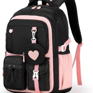 MOONBABY Girls Backpack, Kids Backpack for Girls, School bag for Primary Elementary Teenage, Middle School Students Bookbag