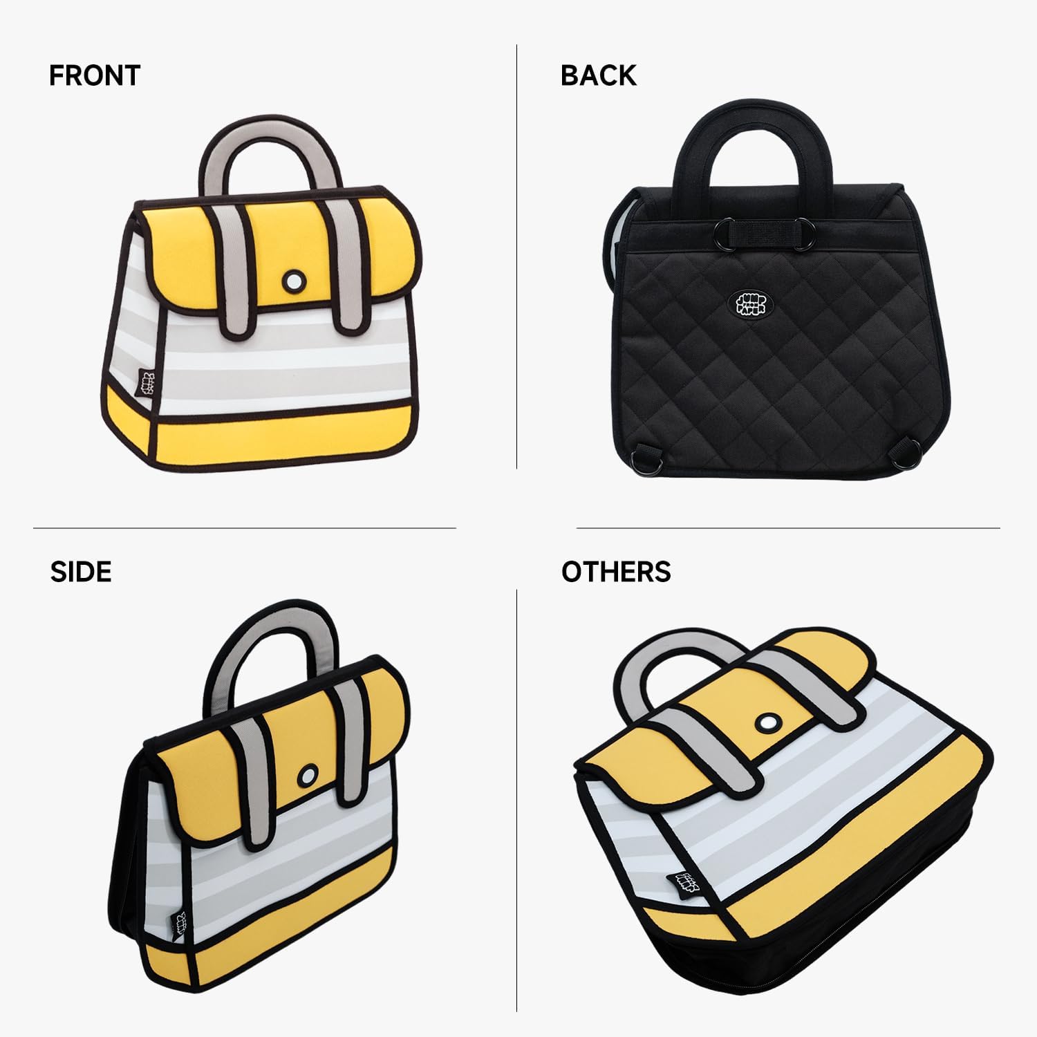 Original 2D Cartoon Backpack (Stripe), Fun Novelty Backpacks Bags for Women, Adults and Senior Year, for Campus, Daily Use and Travel - Image 5