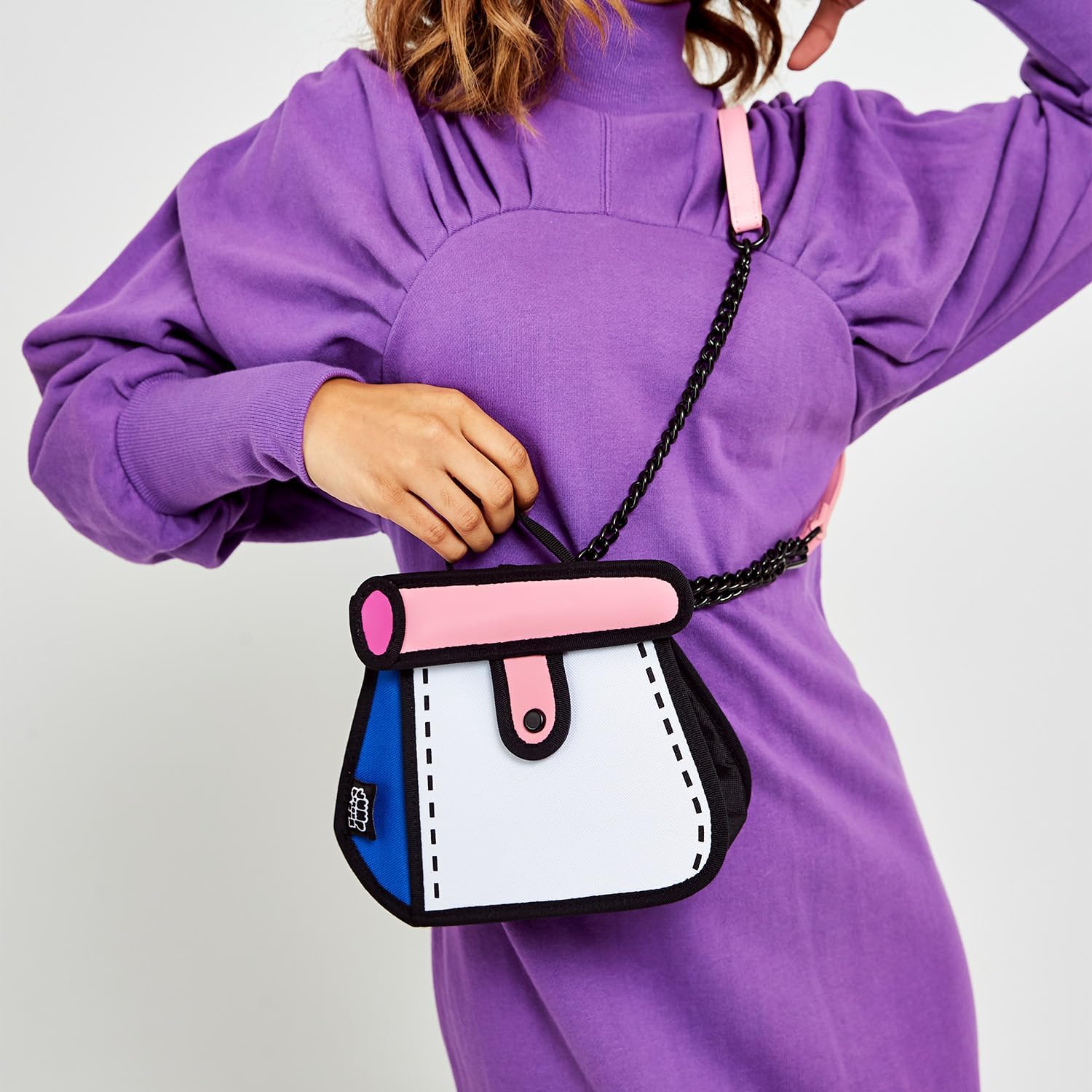 Original 2D Cartoon Crossbody Bag (Cake) - Fun Pop Art, Trendy Cross Body Shoulder Bags for Senior Year and Women, in Travel - Image 2