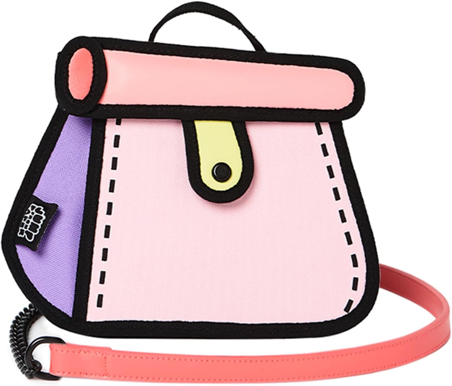 Original 2D Cartoon Crossbody Bag (Cake) - Fun Pop Art, Trendy Cross Body Shoulder Bags for Senior Year and Women, in Travel - Image 10