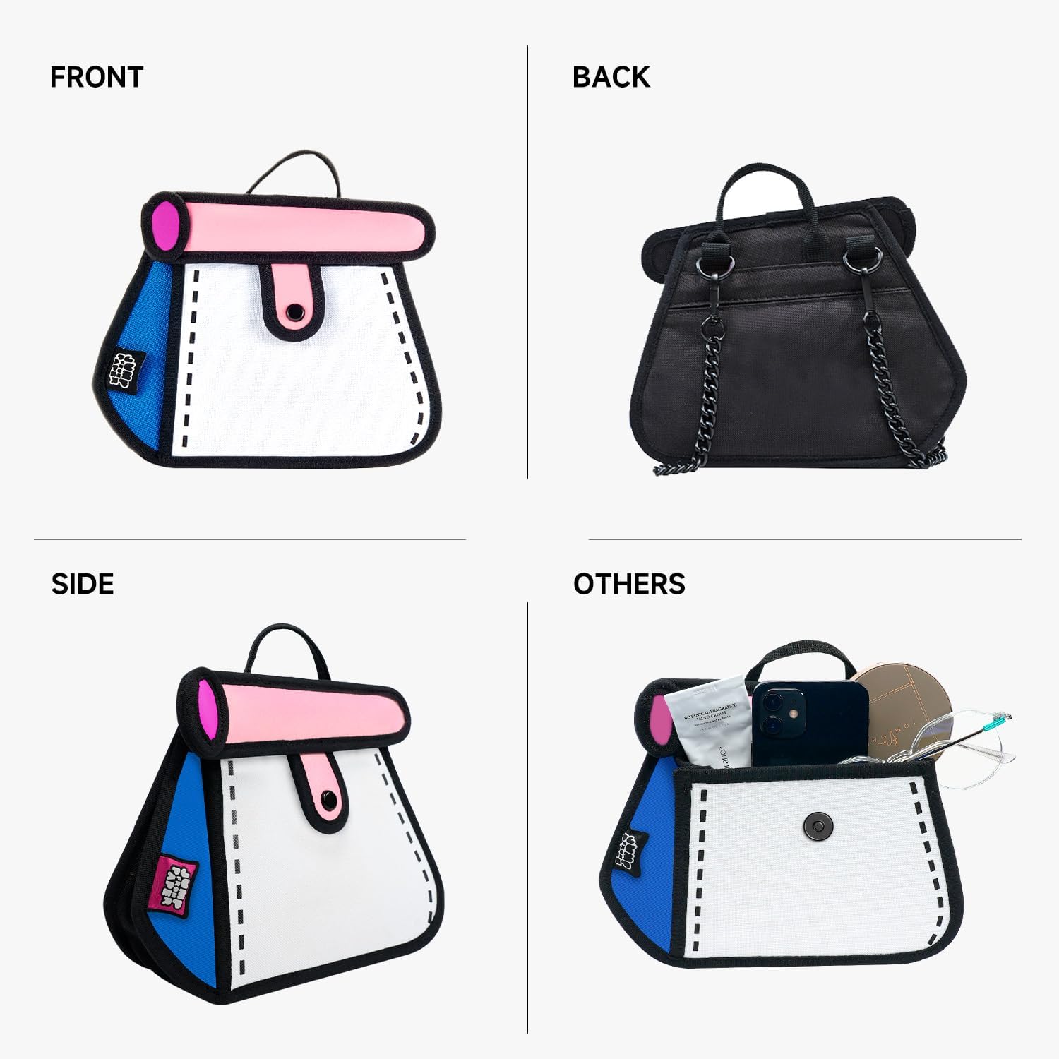 Original 2D Cartoon Crossbody Bag (Cake) - Fun Pop Art, Trendy Cross Body Shoulder Bags for Senior Year and Women, in Travel - Image 5