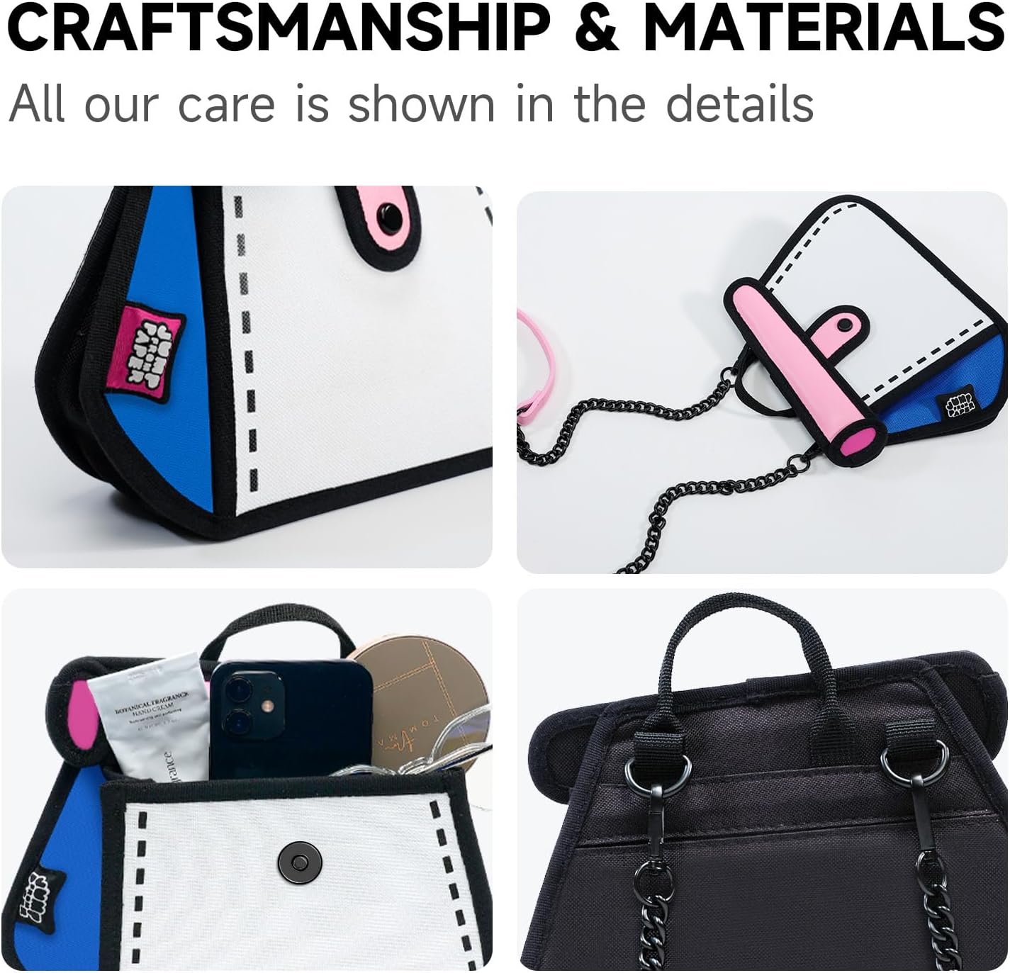 Original 2D Cartoon Crossbody Bag (Cake) - Fun Pop Art, Trendy Cross Body Shoulder Bags for Senior Year and Women, in Travel - Image 3