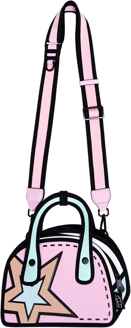 Original 2D Cartoon Crossbody Bag (Carly) - Fun Pop Art, Cross Body Shoulder Bags for Women, Senior Year, Daily and Travel - Image 10