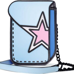 Original 2D Cartoon Crossbody Bag (Galaxy) - Fun Pop Art, Cross Body Shoulder Bags for Women, Senor Year