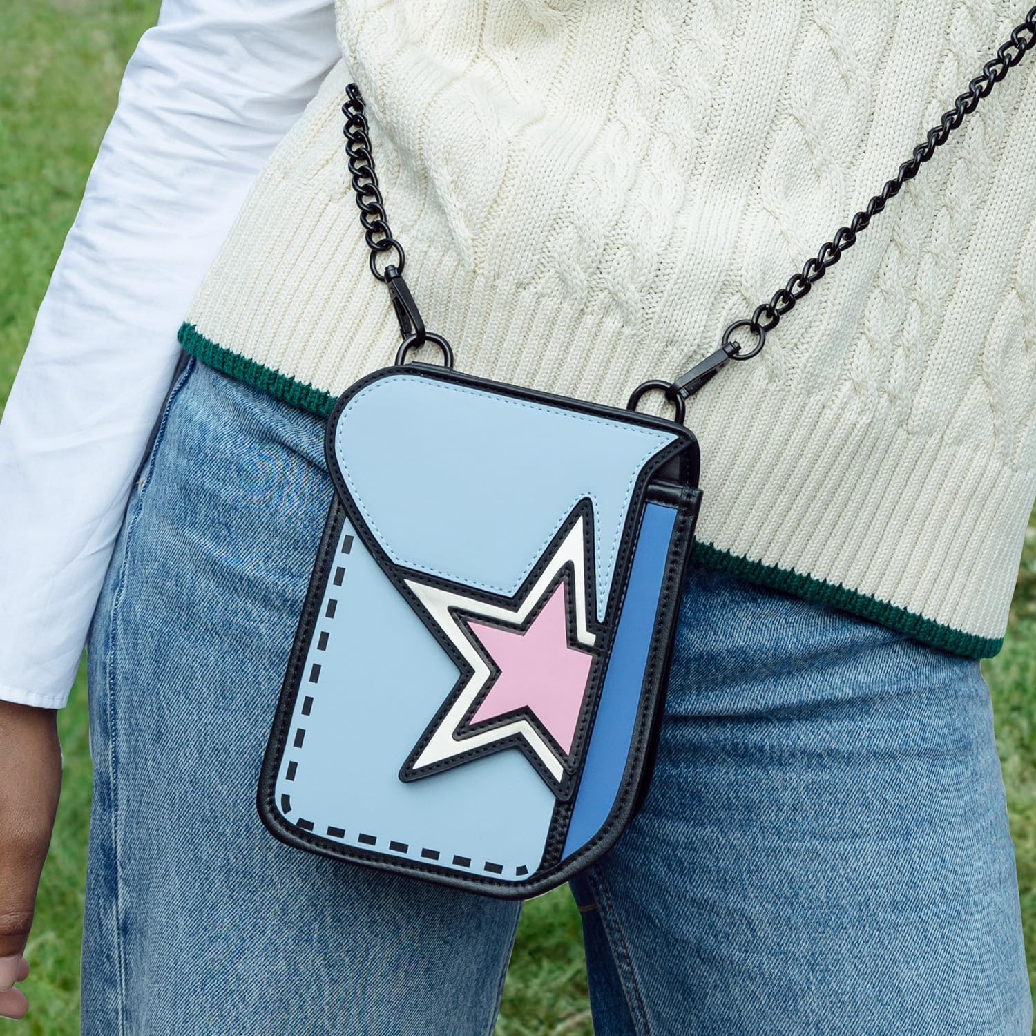 Original 2D Cartoon Crossbody Bag (Galaxy) - Fun Pop Art, Cross Body Shoulder Bags for Women, Senor Year - Image 2