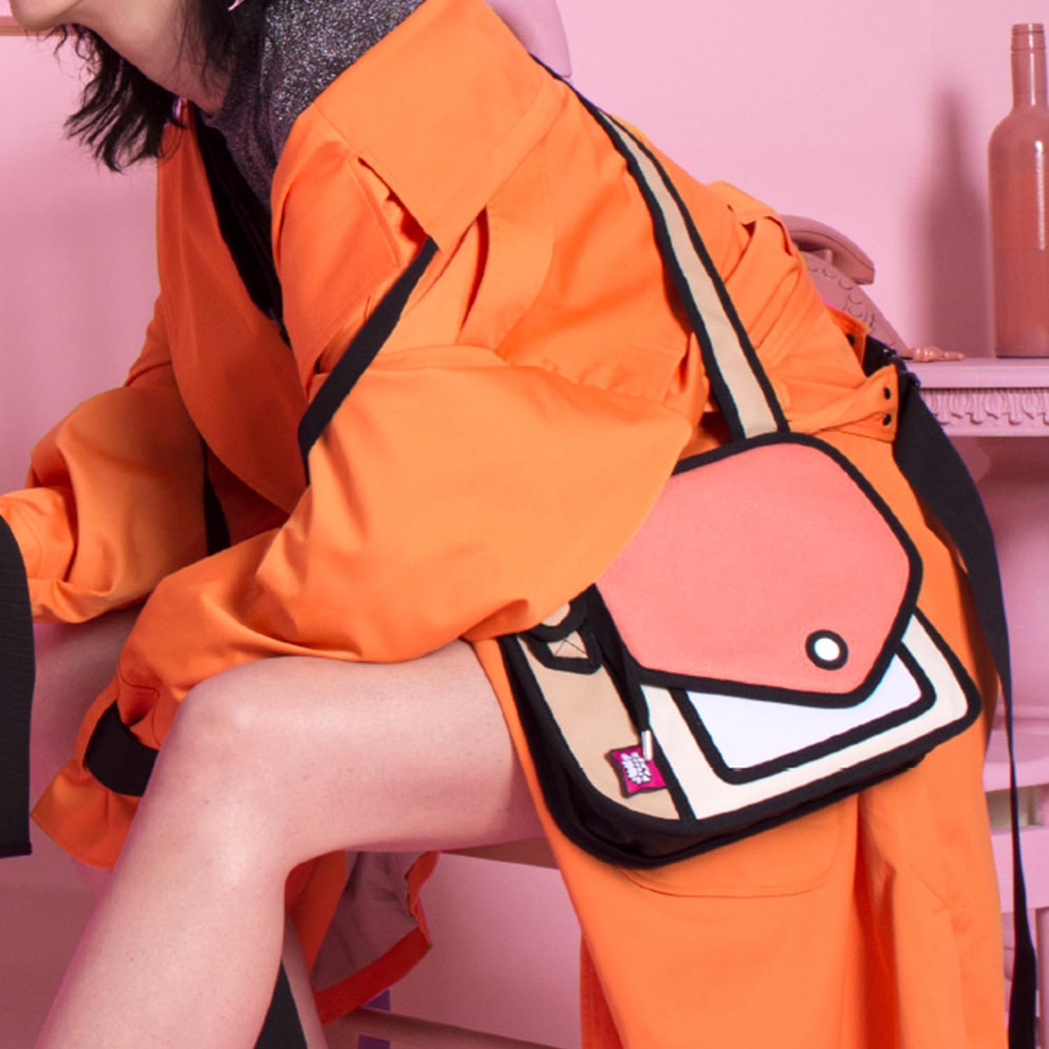 Original 2D Cartoon Crossbody Bag (Giggle) \u2013 Fun Pop Art, Trendy Cross Body Shoulder Bags for Senior Year and Women - Image 2