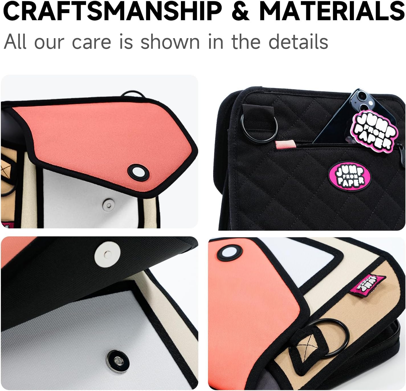 Original 2D Cartoon Crossbody Bag (Giggle) \u2013 Fun Pop Art, Trendy Cross Body Shoulder Bags for Senior Year and Women - Image 3