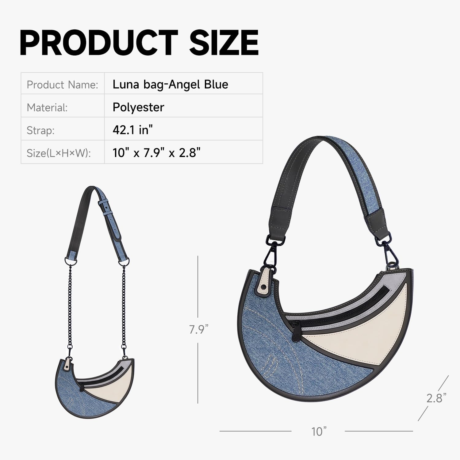 Original 2D Cartoon Crossbody Bag (Luna) - Fun Pop Art Cross Body Shoulder Bags for Women, Senior Year, Daily and Travel - Image 4