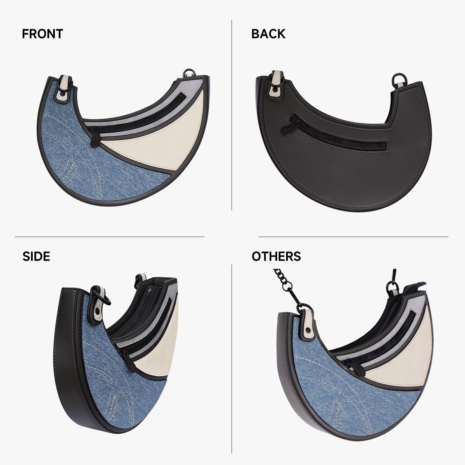 Original 2D Cartoon Crossbody Bag (Luna) - Fun Pop Art Cross Body Shoulder Bags for Women, Senior Year, Daily and Travel - Image 5