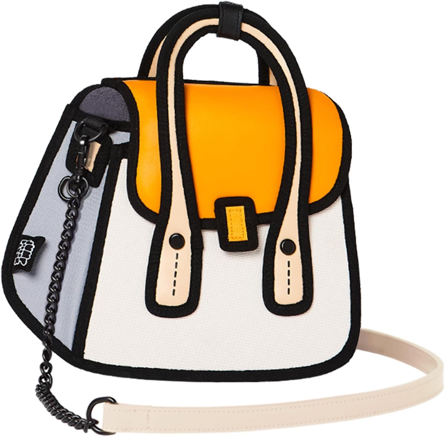 Original 2D Cartoon Crossbody Bag Purse (Owl), Jump From Paper Fun Novelty Cross Body Funny Purse for Women,Carries Essentials for Daily and Travel (Beige, Medium - Classic) - Image 18