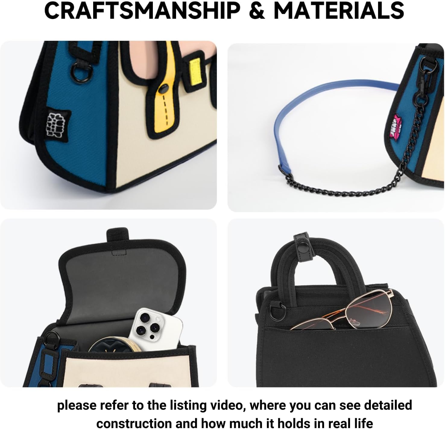 Original 2D Cartoon Crossbody Bag Purse (Owl), Jump From Paper Fun Novelty Cross Body Funny Purse for Women,Carries Essentials for Daily and Travel (Beige, Medium - Classic) - Image 3