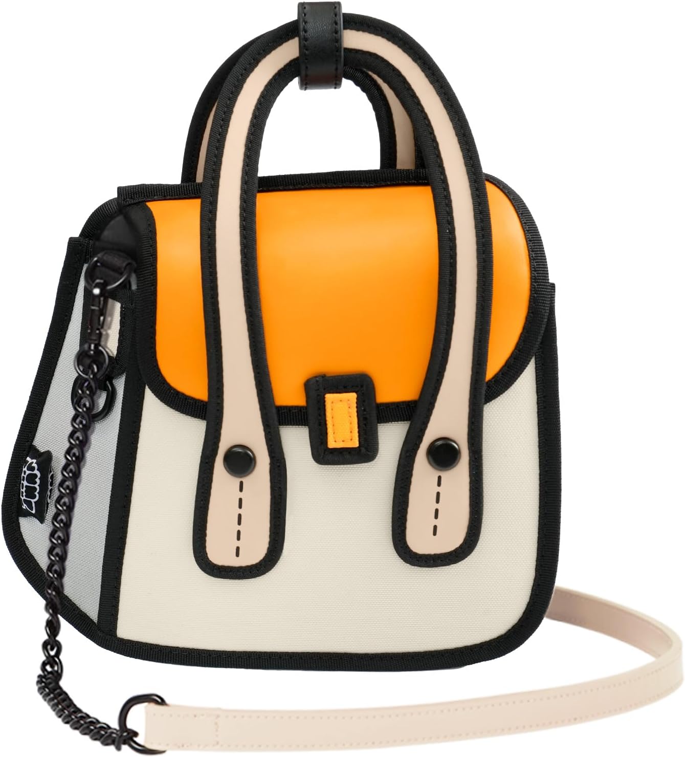 Original 2D Cartoon Crossbody Bag Purse (Owl), Jump From Paper Fun Novelty Cross Body Funny Purse for Women,Carries Essentials for Daily and Travel (Beige, Medium - Classic) - Image 12