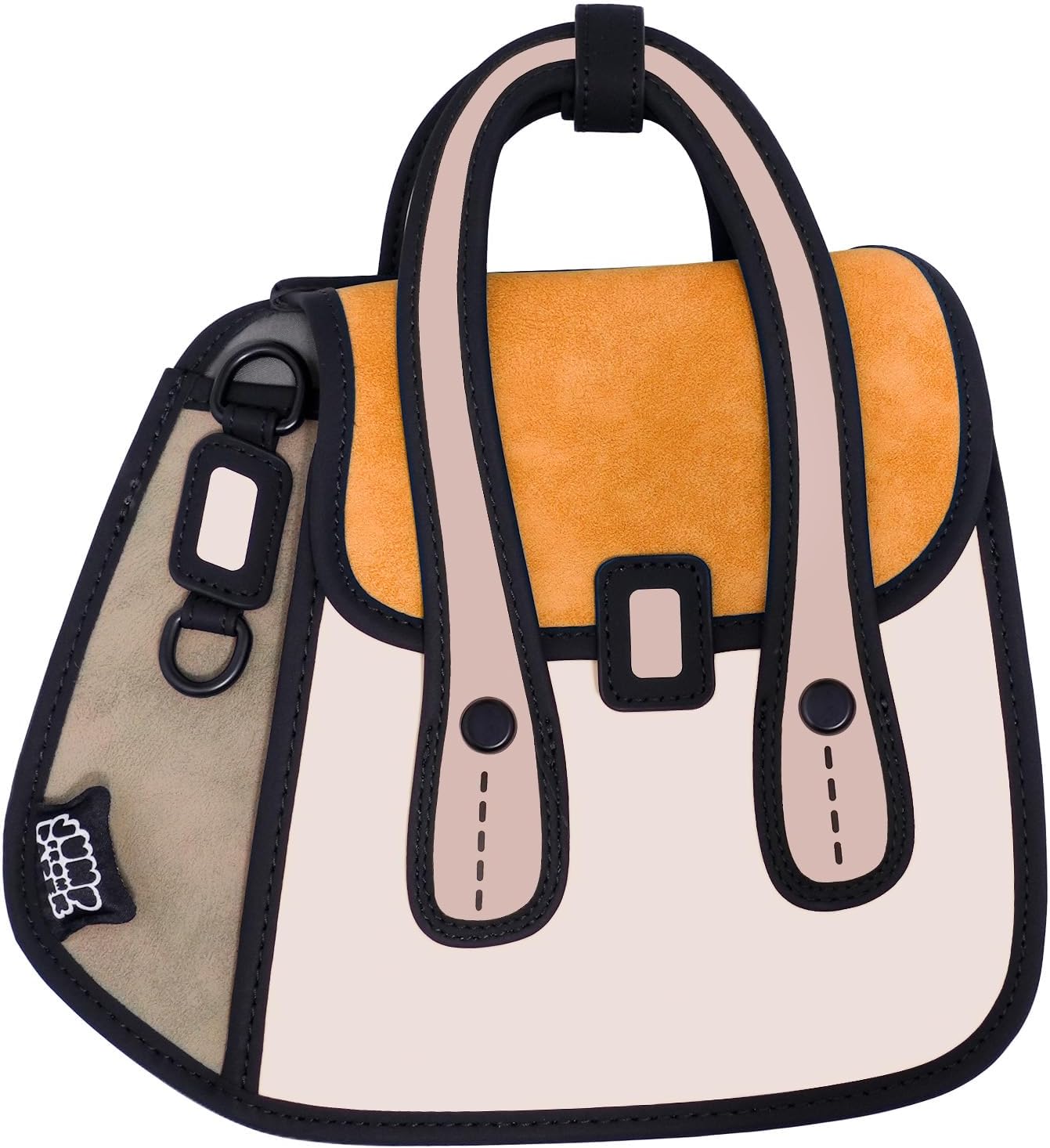 Original 2D Cartoon Crossbody Bag Purse (Owl), Jump From Paper Fun Novelty Cross Body Funny Purse for Women,Carries Essentials for Daily and Travel (Beige, Medium - Classic) - Image 14