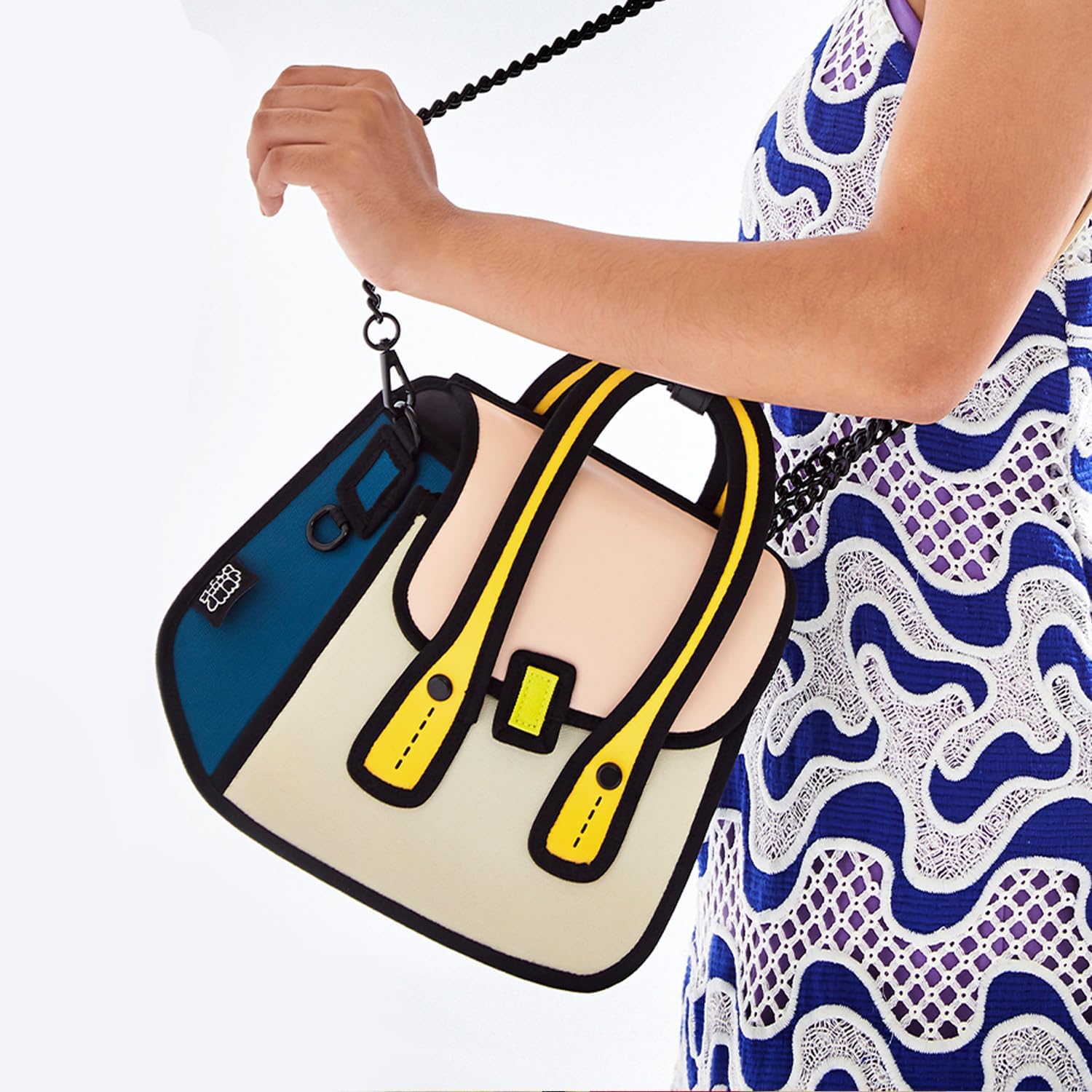 Original 2D Cartoon Crossbody Bag Purse (Owl), Jump From Paper Fun Novelty Cross Body Funny Purse for Women,Carries Essentials for Daily and Travel (Beige, Medium - Classic) - Image 2