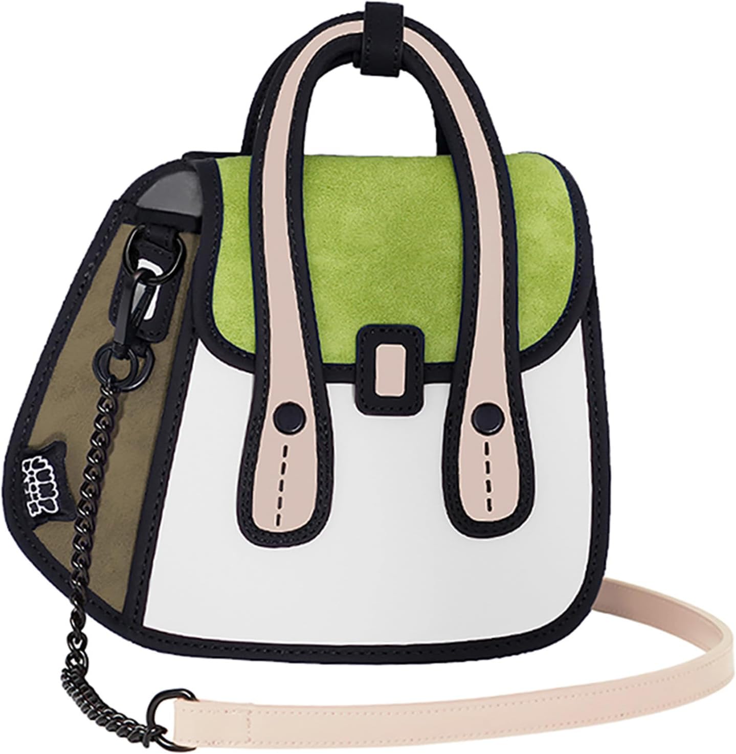 Original 2D Cartoon Crossbody Bag Purse (Owl), Jump From Paper Fun Novelty Cross Body Funny Purse for Women,Carries Essentials for Daily and Travel (Beige, Medium - Classic) - Image 19