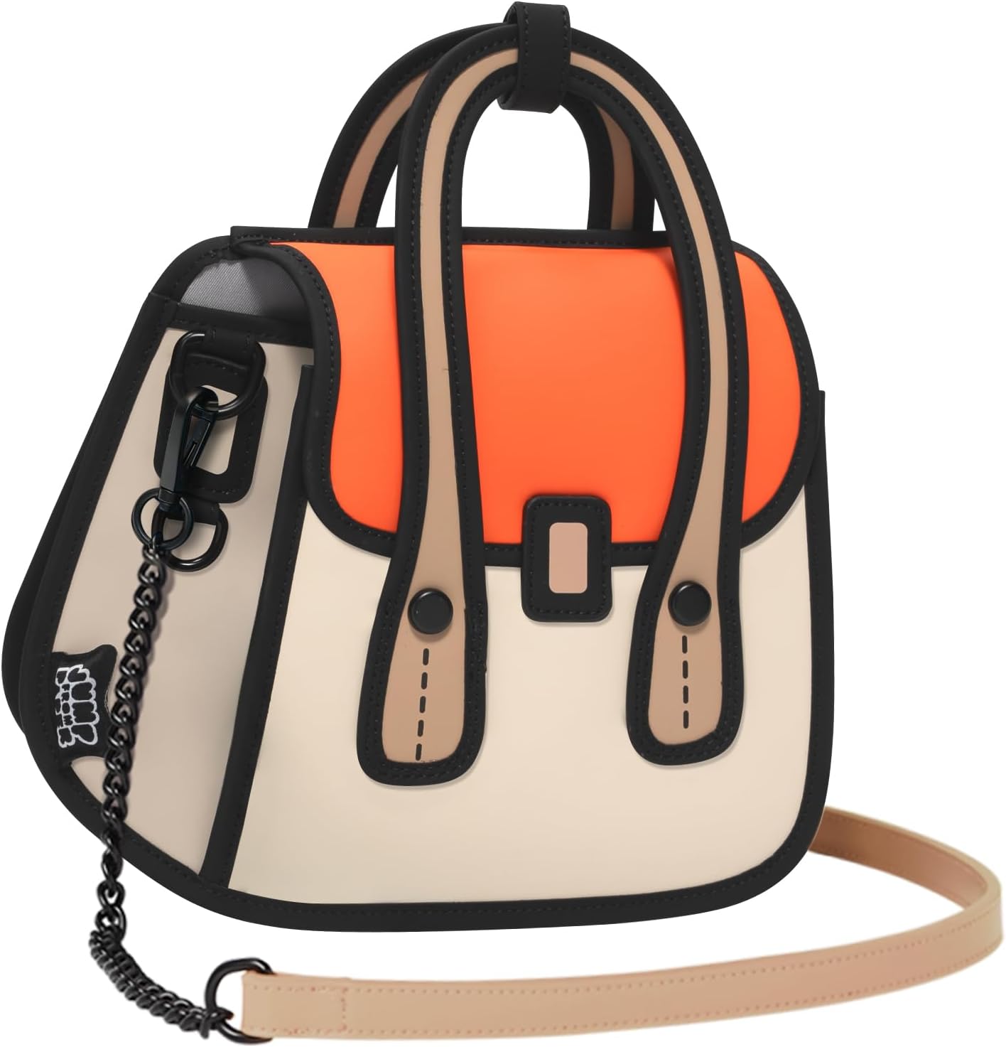 Original 2D Cartoon Crossbody Bag Purse (Owl), Jump From Paper Fun Novelty Cross Body Funny Purse for Women,Carries Essentials for Daily and Travel (Beige, Medium - Classic) - Image 9