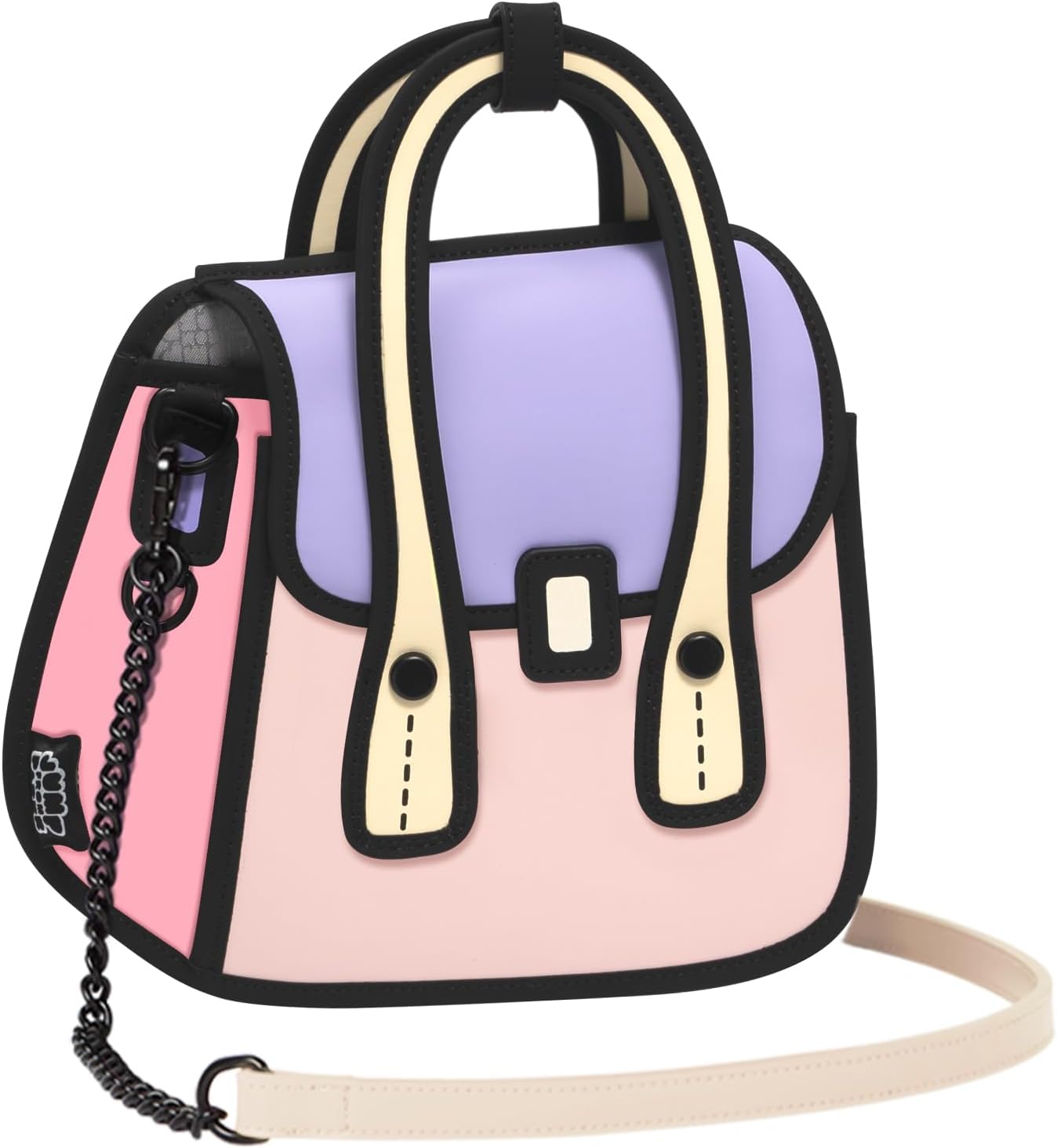 Original 2D Cartoon Crossbody Bag Purse (Owl), Jump From Paper Fun Novelty Cross Body Funny Purse for Women,Carries Essentials for Daily and Travel (Beige, Medium - Classic) - Image 11