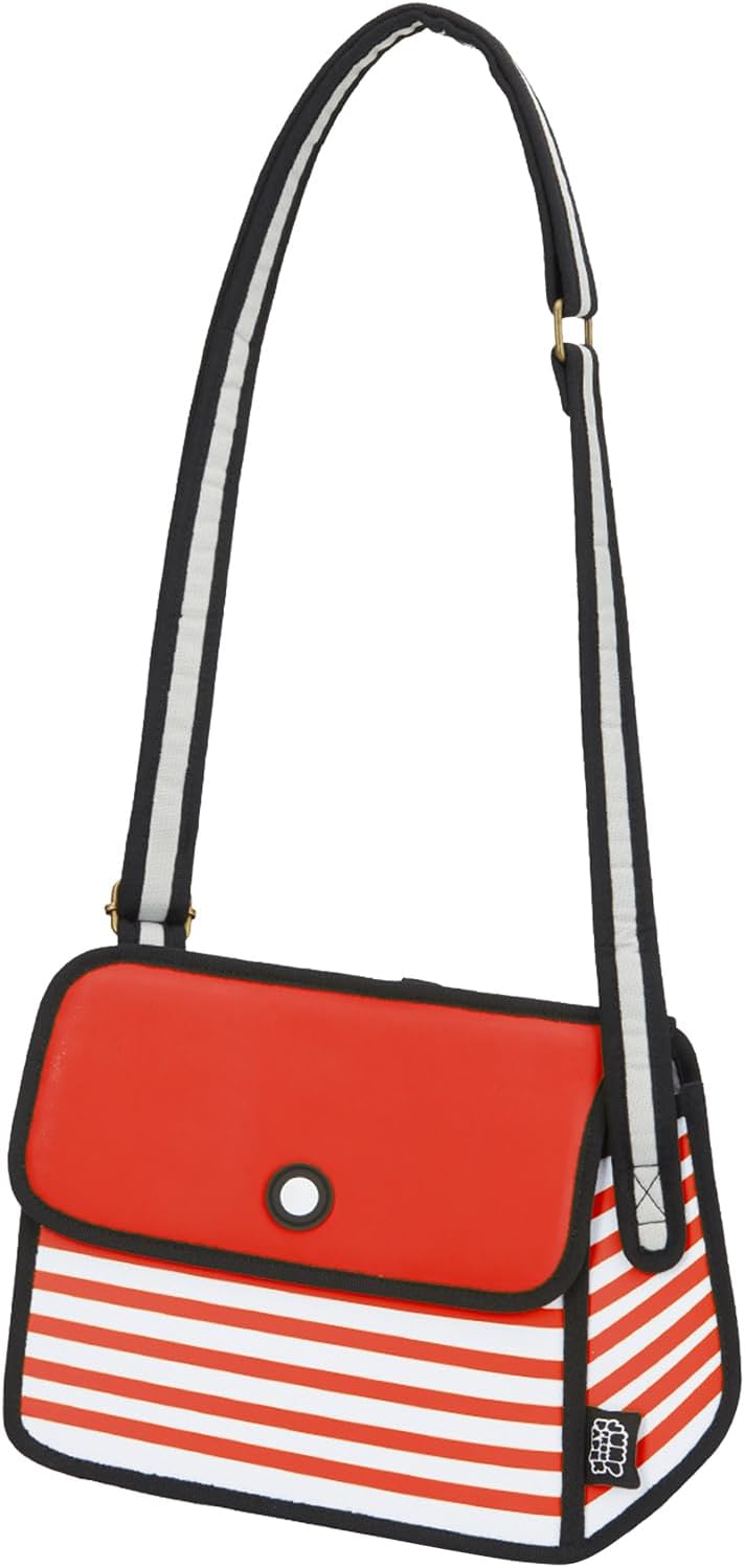 Original 2D Cartoon Crossbody Bag (Stripe), Fun Cross Body Bags for Women, Senior Year