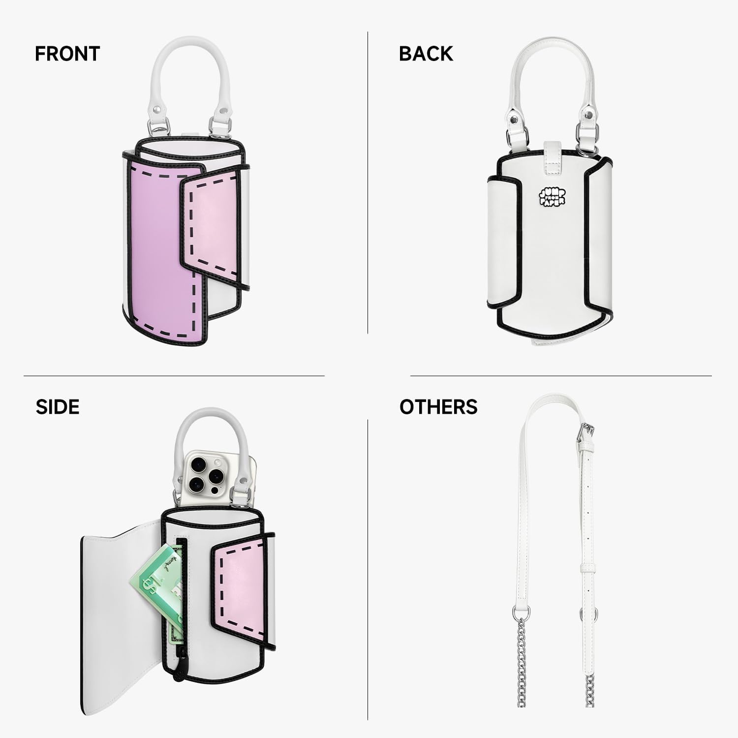 Original 2D Cartoon Crossbody Cell Phone Bag (Sally) - Fun Pop Art, Cross Body Cellphone Shoulder Bags Purse for Women - Image 5