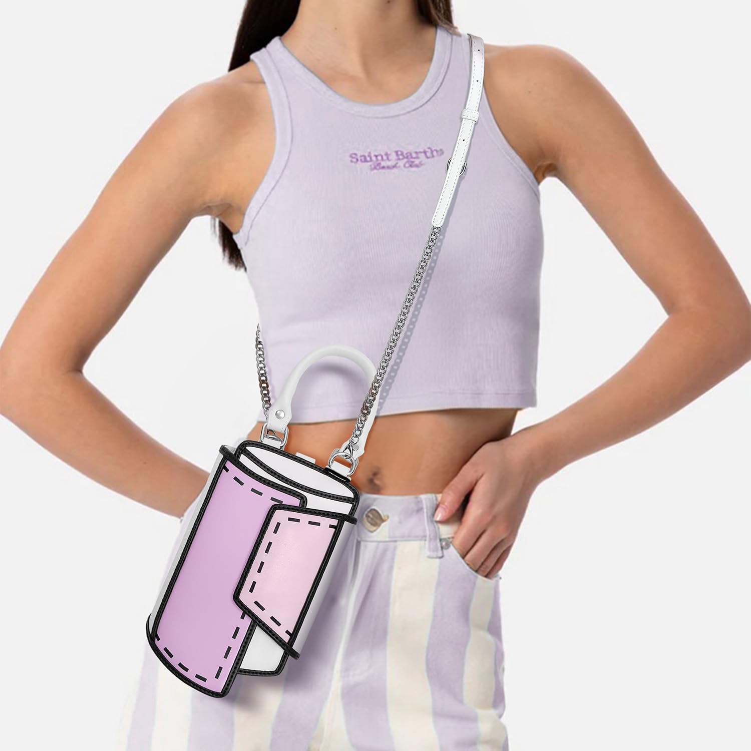 Original 2D Cartoon Crossbody Cell Phone Bag (Sally) - Fun Pop Art, Cross Body Cellphone Shoulder Bags Purse for Women - Image 2