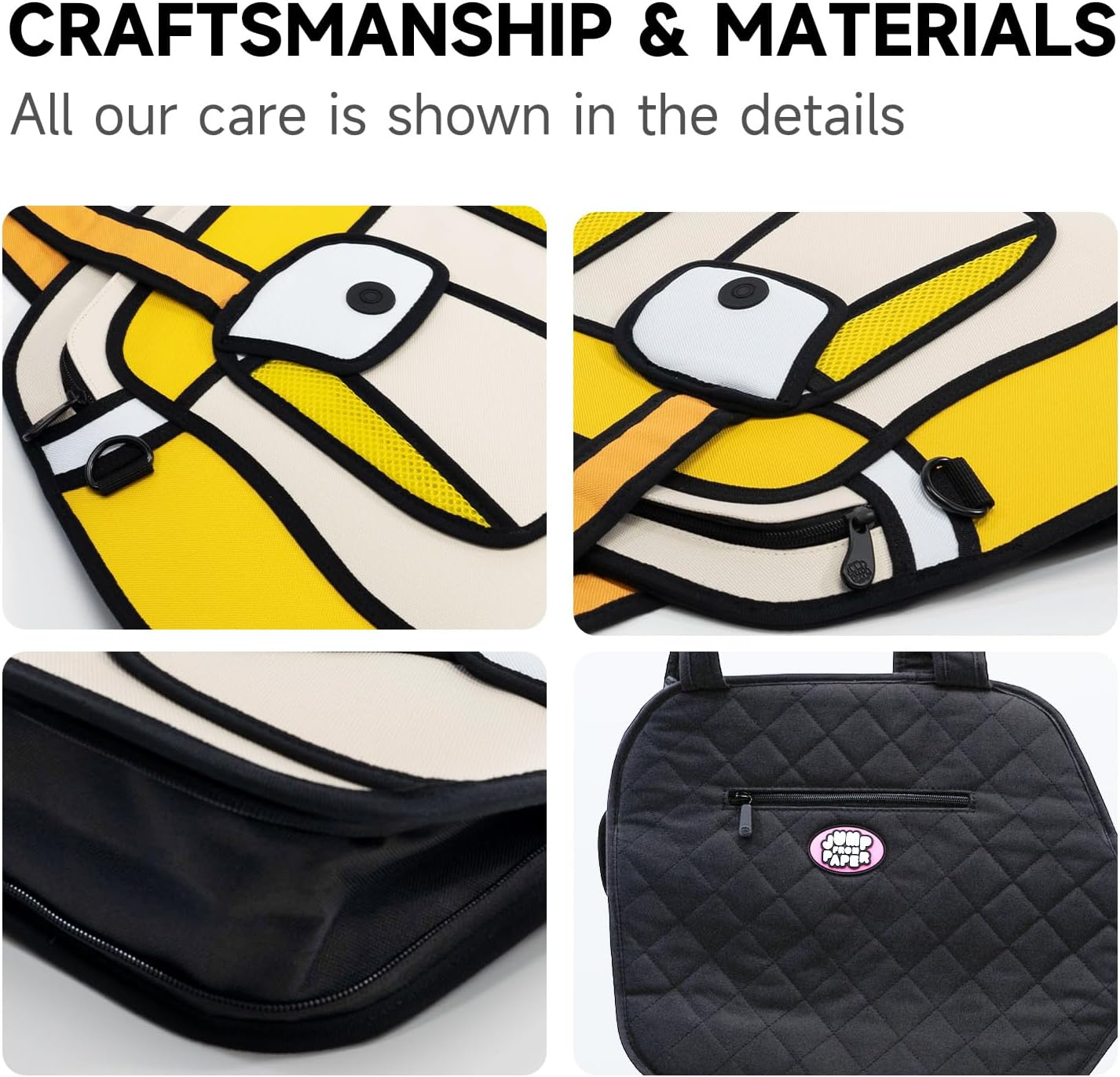 Original 2D Cool Cartoon Tote Bag (Bonjour) - Fun Pop Art Novelty, Cute Shoulder Bags for Women, Travel, Campus and Work - Image 3