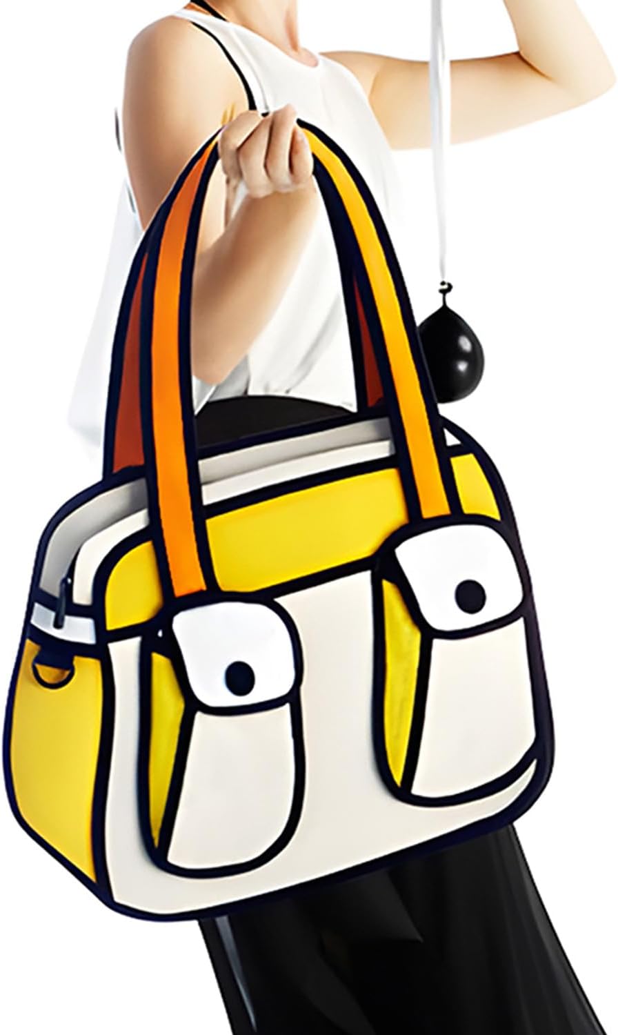 Original 2D Cool Cartoon Tote Bag (Bonjour) - Fun Pop Art Novelty, Cute Shoulder Bags for Women, Travel, Campus and Work - Image 6