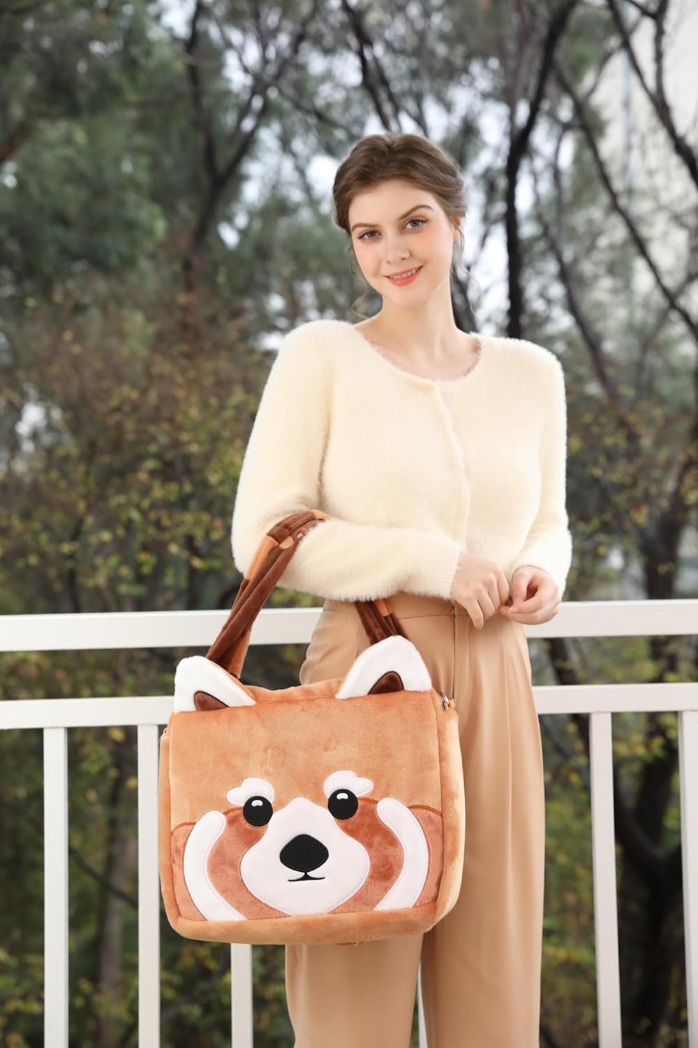 Panda & Red Panda Cute Messenger Bag Aesthetic Women Kawaii Crossbody Shoulder Harajuku Fashion Laptop Bag - Image 7
