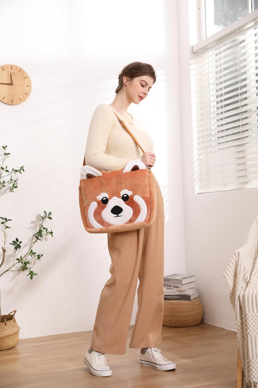 Panda & Red Panda Cute Messenger Bag Aesthetic Women Kawaii Crossbody Shoulder Harajuku Fashion Laptop Bag - Image 6