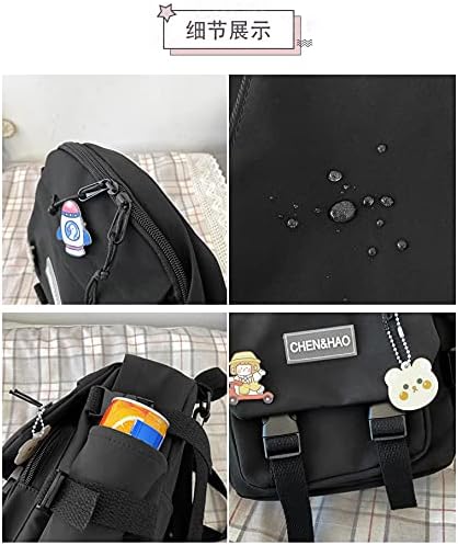 PEXIZUAN Kawaii Mini Backpack Pink Girl i##e##s: school bag ^^ waterproof ^^ nylon ^^ kawaii pendant ^^ cute pin :i##e##s - Image 6