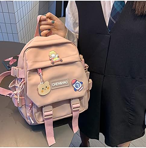 PEXIZUAN Kawaii Mini Backpack Pink Girl i##e##s: school bag ^^ waterproof ^^ nylon ^^ kawaii pendant ^^ cute pin :i##e##s - Image 5